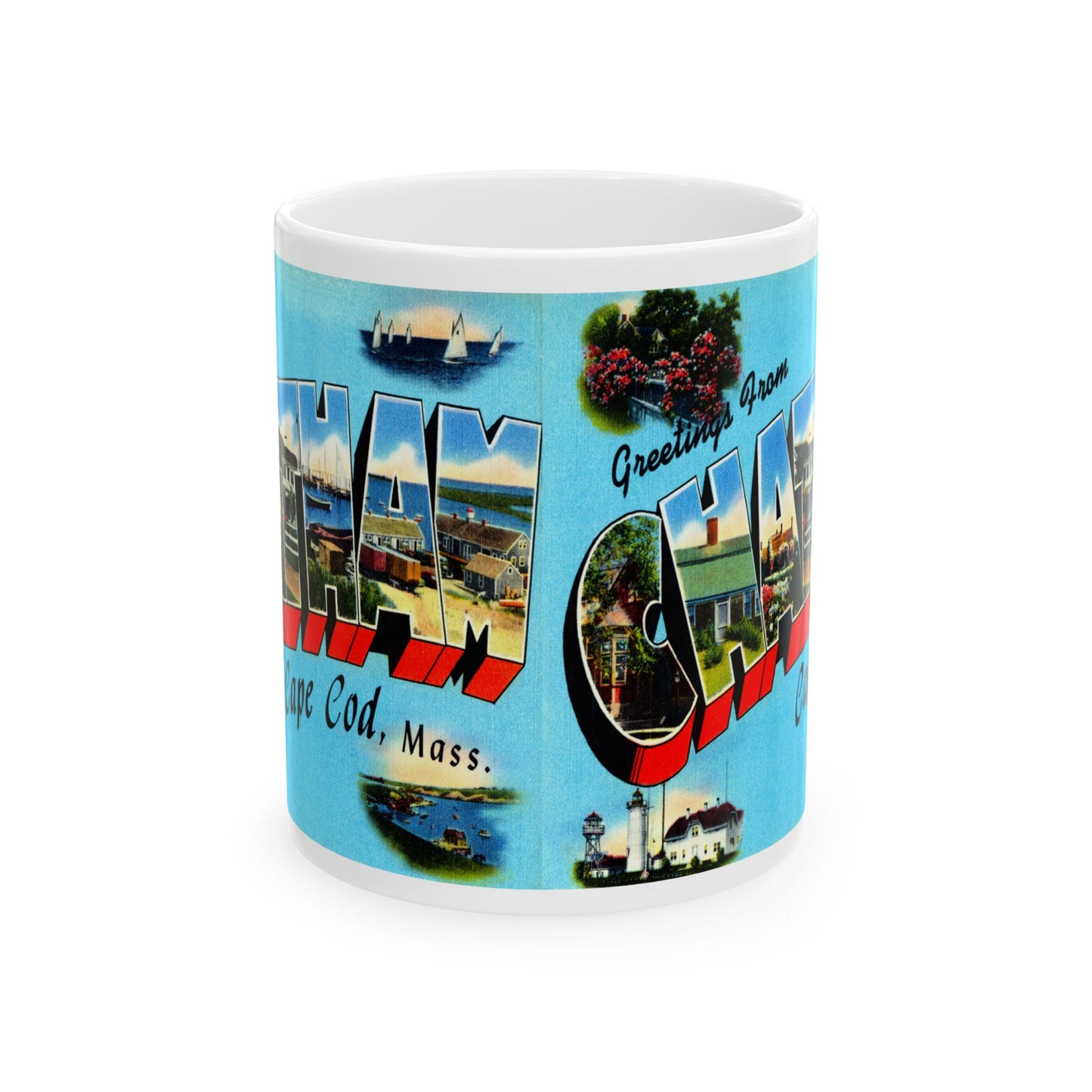 Memebly Vintage Greetings from Chatham Cape Cod MA Massachusetts Coffee Mug