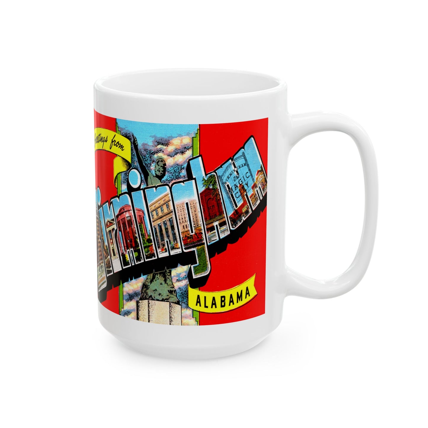 Memebly Colorful Greetings from Birmingham AL Coffee Mug