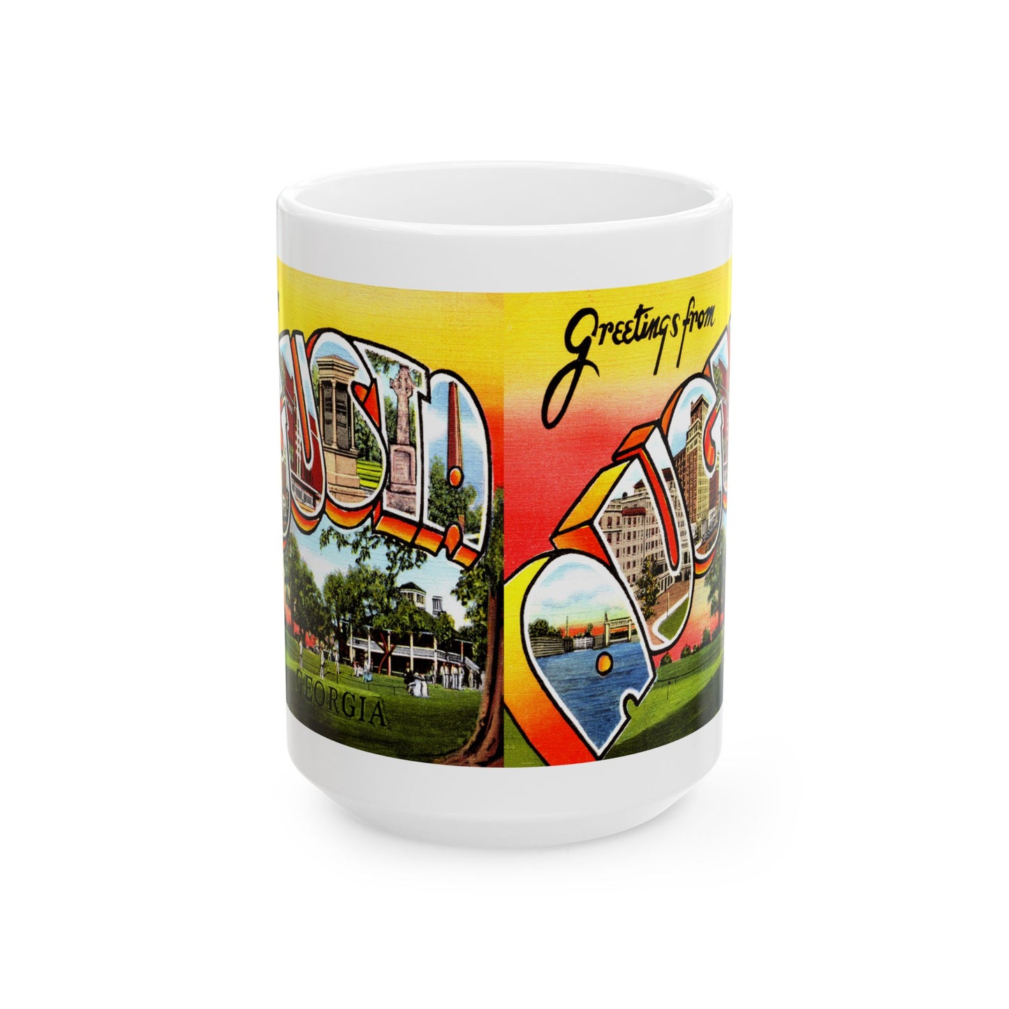 Memebly Sunset Vintage Greetings from Agusta GA Coffee Mug