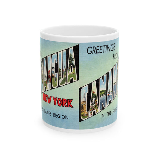 Memebly Vintage Greetings from Canandaigua NY New York Coffee Mug