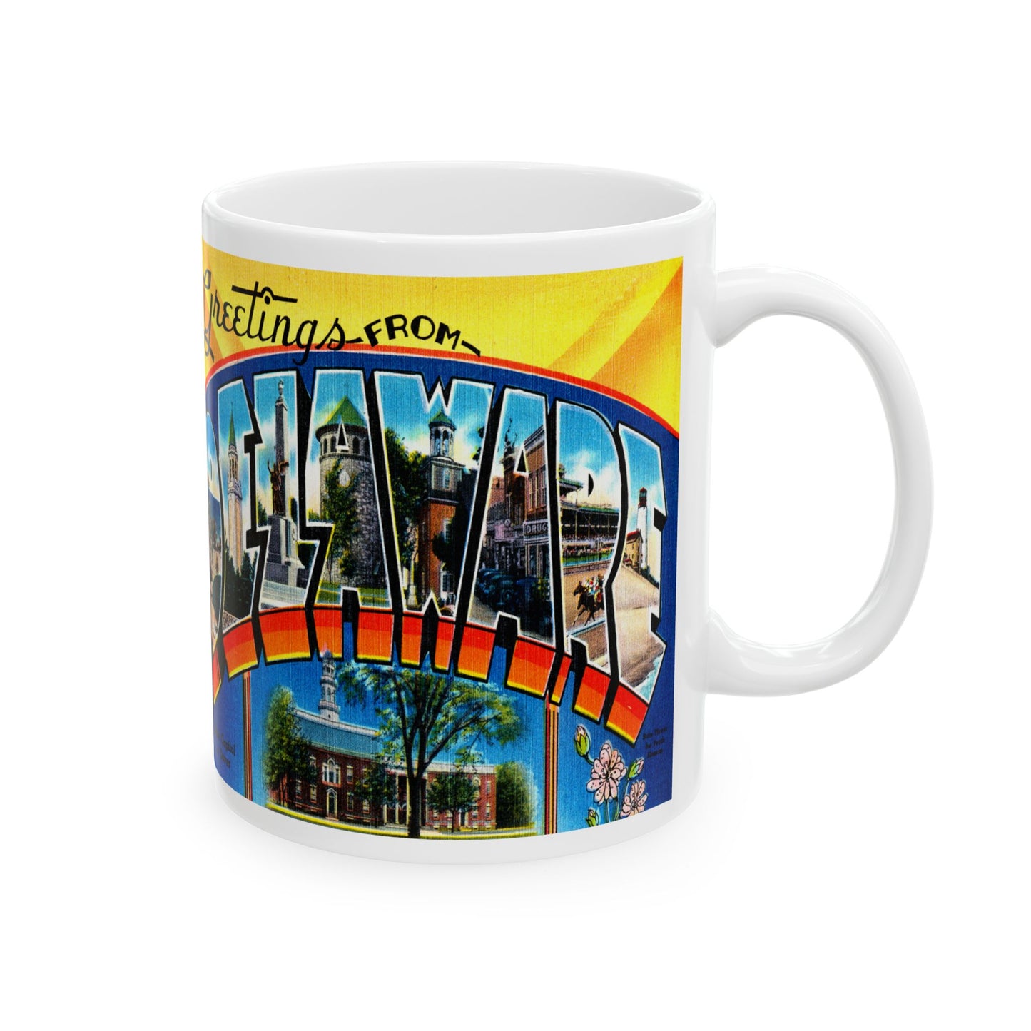 Memebly Vintage Greetings from Delaware DE Coffee Mug