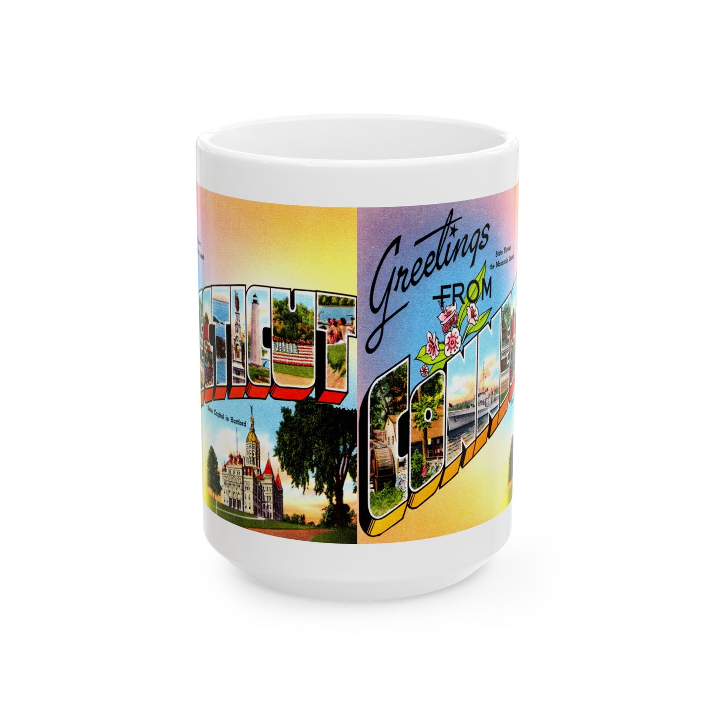 Memebly Vintage Greetings from Connecticut CT Coffee Mug