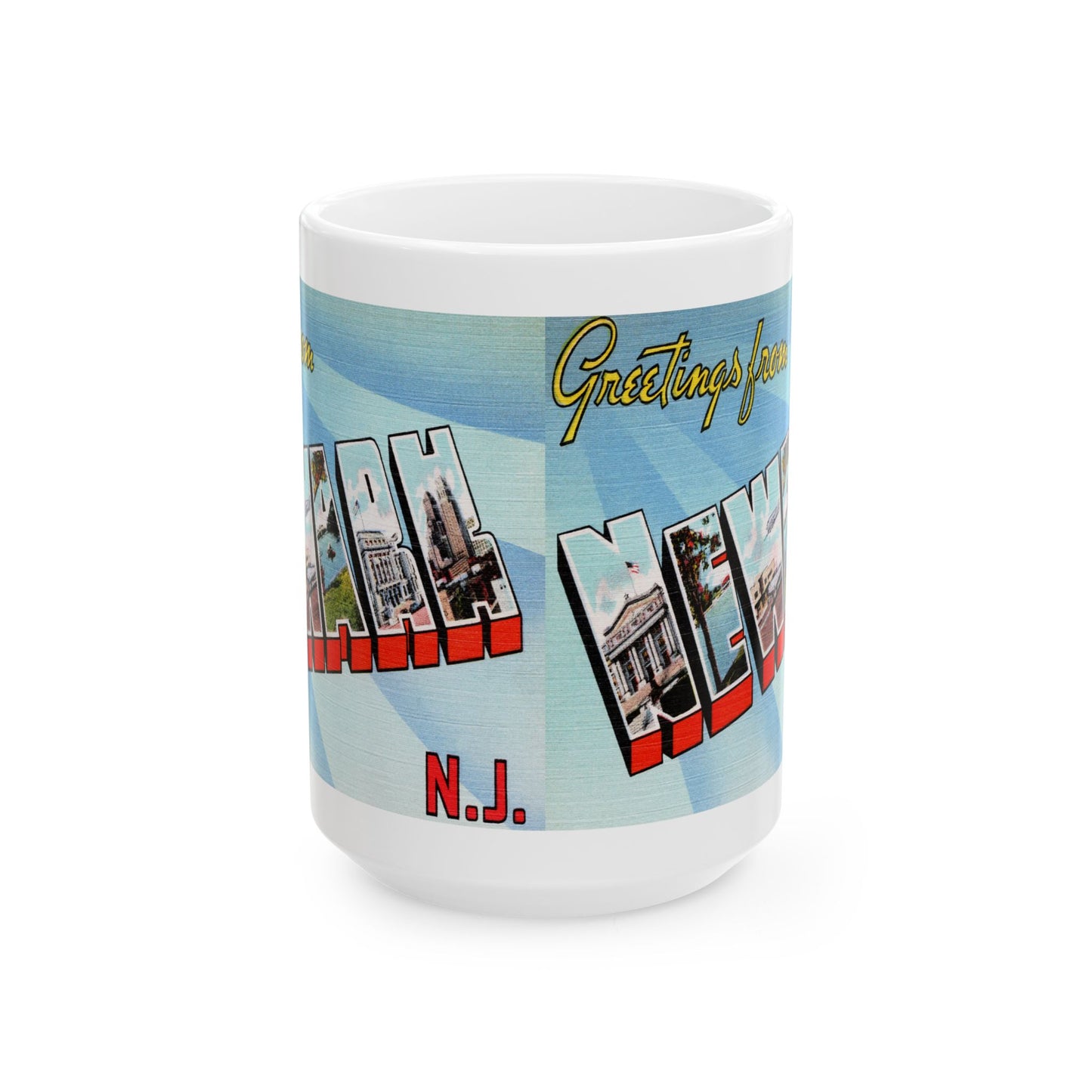 Memebly Vintage Greetings from Newark NJ New Jersey Coffee Mug