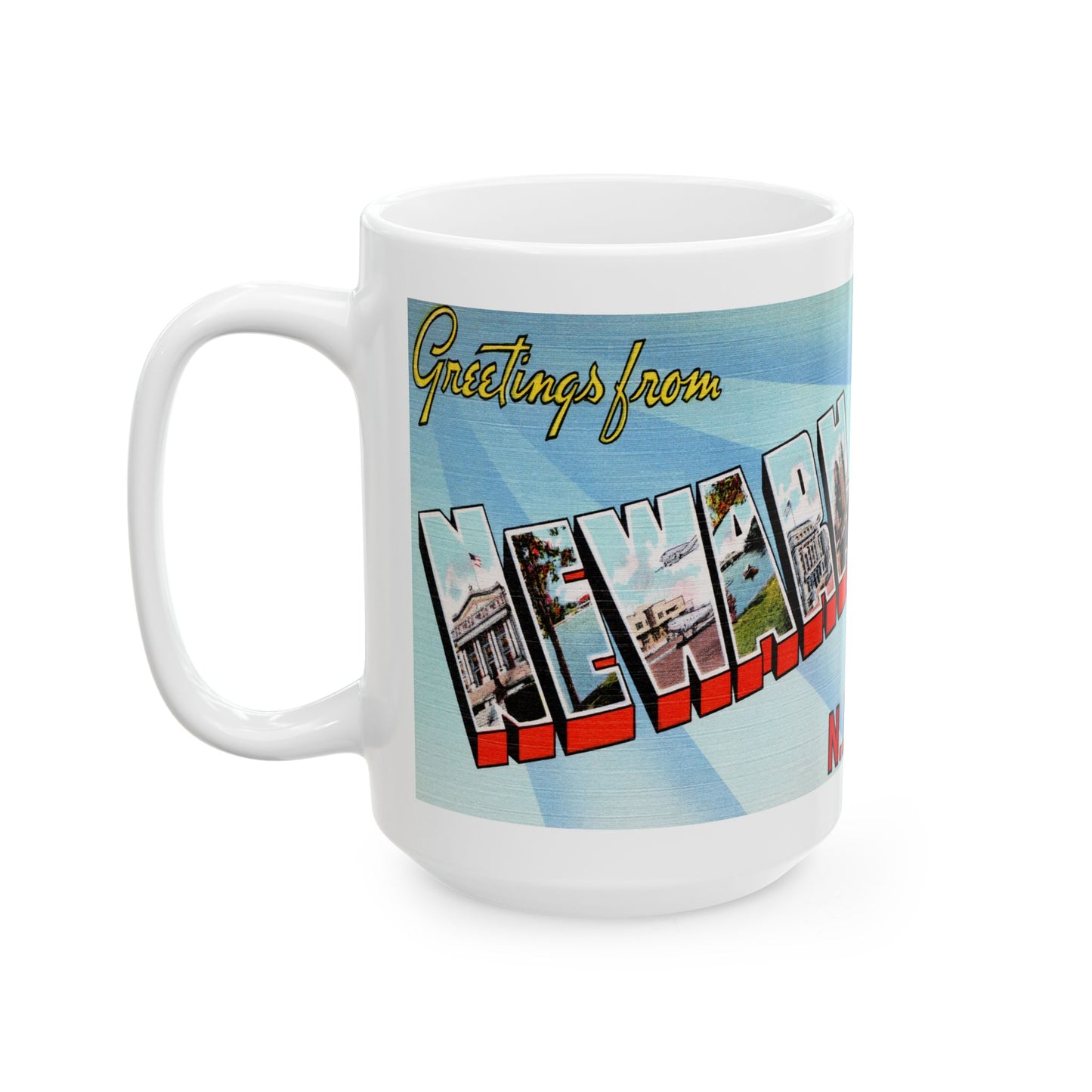 Memebly Vintage Greetings from Newark NJ New Jersey Coffee Mug