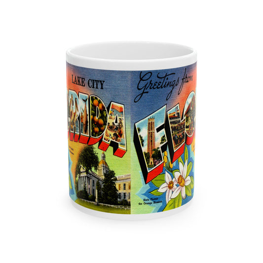 Memebly Vintage Greetings from Lake City FL Florida Coffee Mug