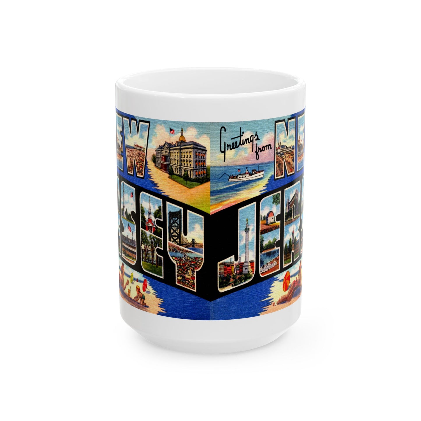 Memebly Scenic Vintage Greetings from New Jersey NJ Coffee Mug