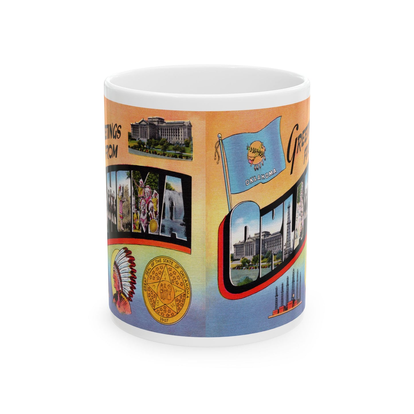 Memebly Scenic Vintage Greetings from Oklahoma OK Coffee Mug