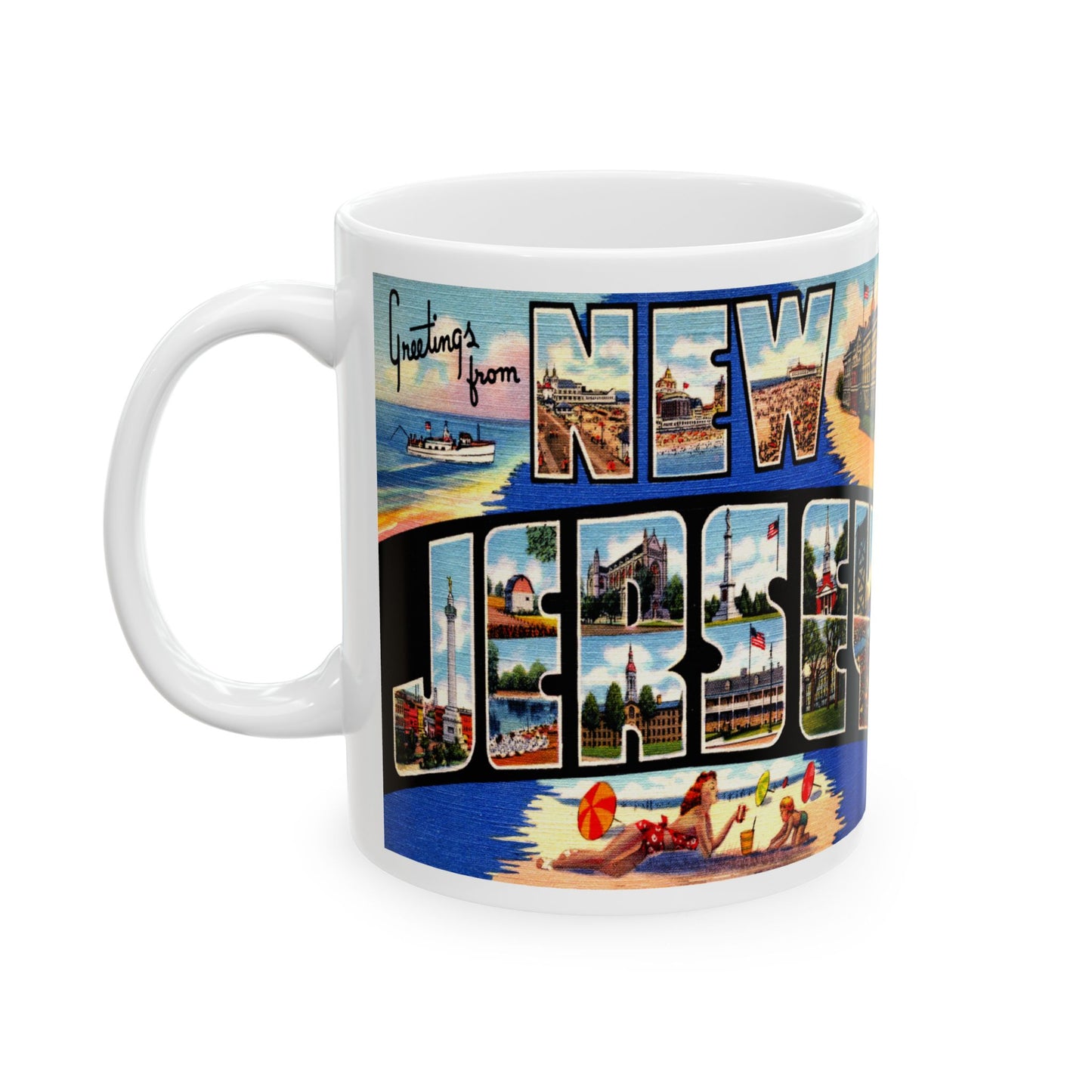 Memebly Scenic Vintage Greetings from New Jersey NJ Coffee Mug