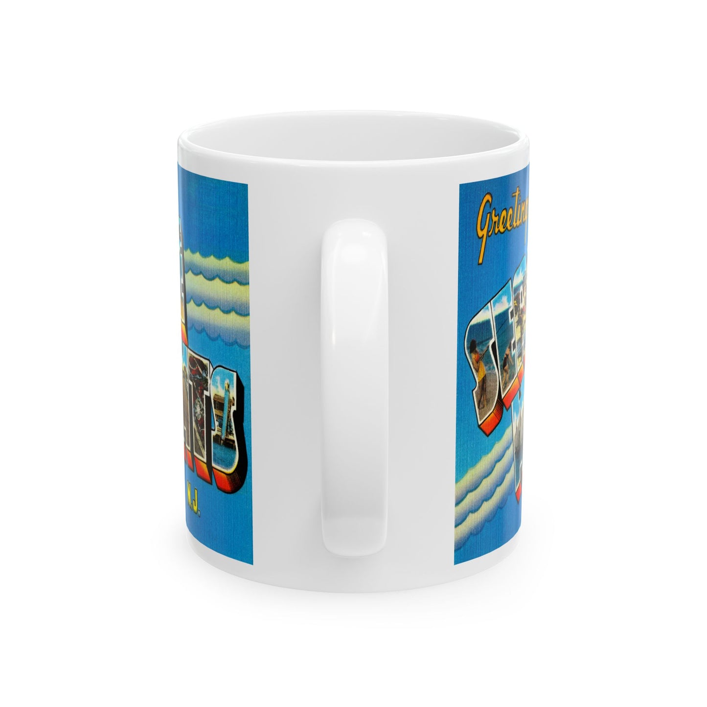 Memebly Vintage Greetings from Seaside Heights NJ New Jersey Coffee Mug