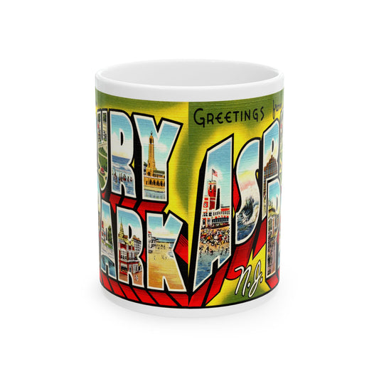 Memebly Colorful Vintage Greetings from Asbury Park NJ New Jersey Coffee Mug