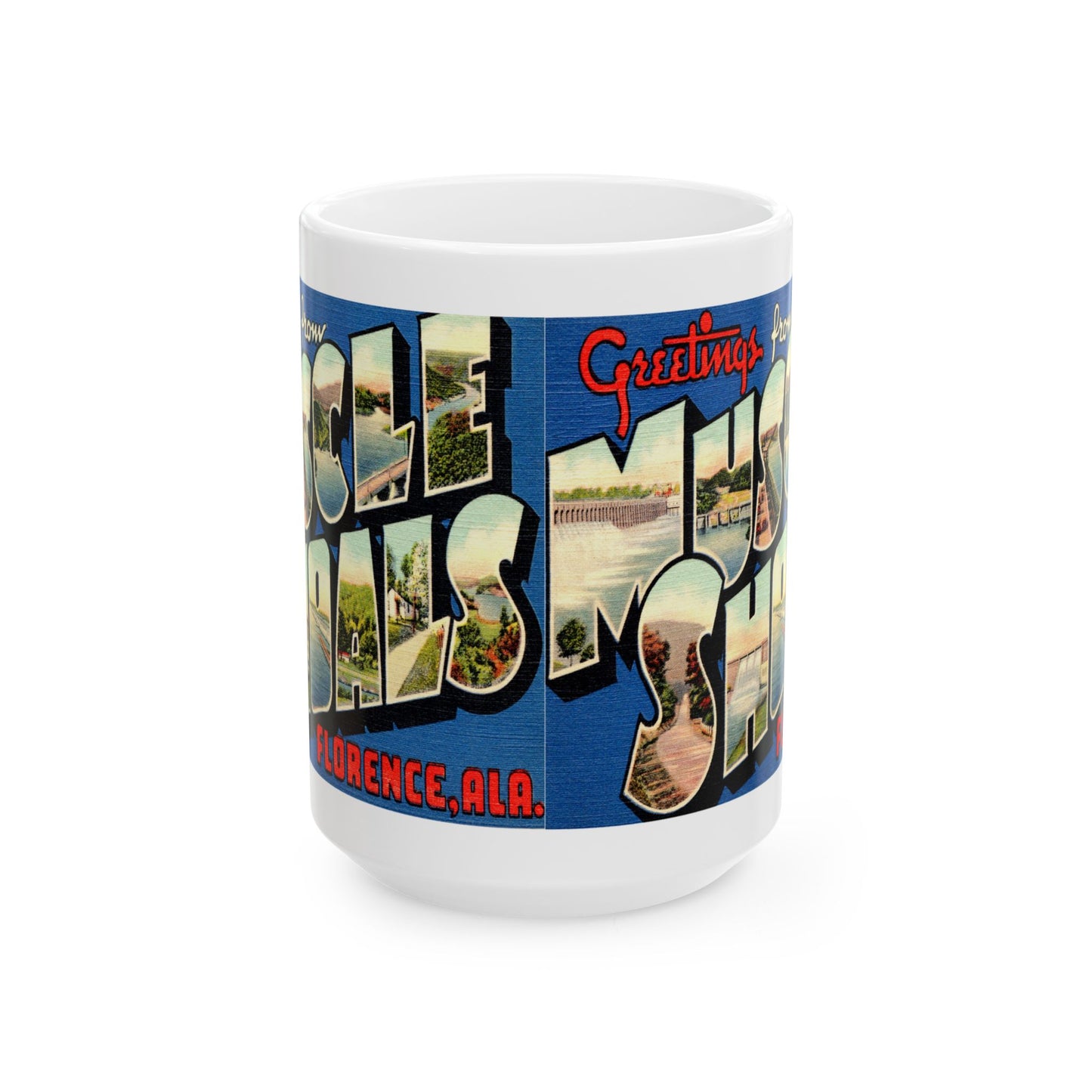 Memebly Retro Greetings from Muscle Shoals AL Coffee Mug