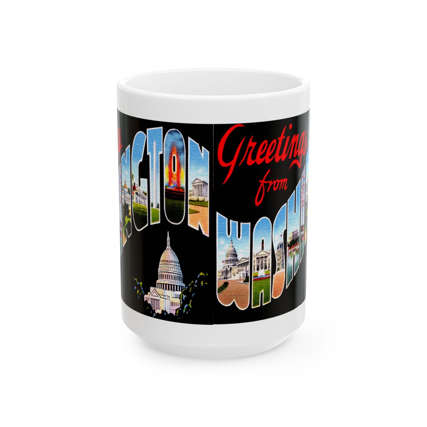 Memebly Scenic Retro Greetings from Washington DC Coffee Mug