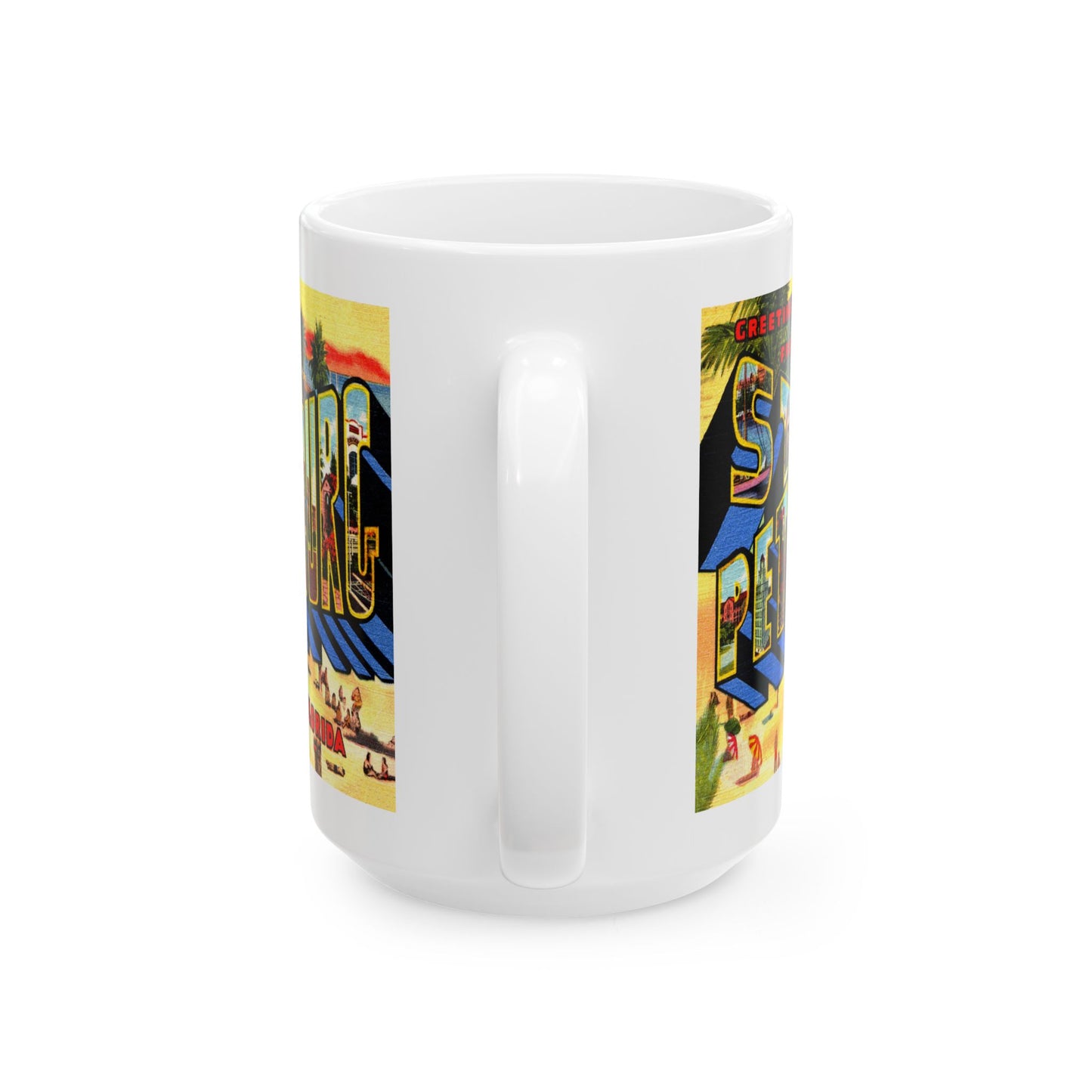 Memebly Colorful Retro Greetings from Saint St Petersburg FL Florida Coffee Mug