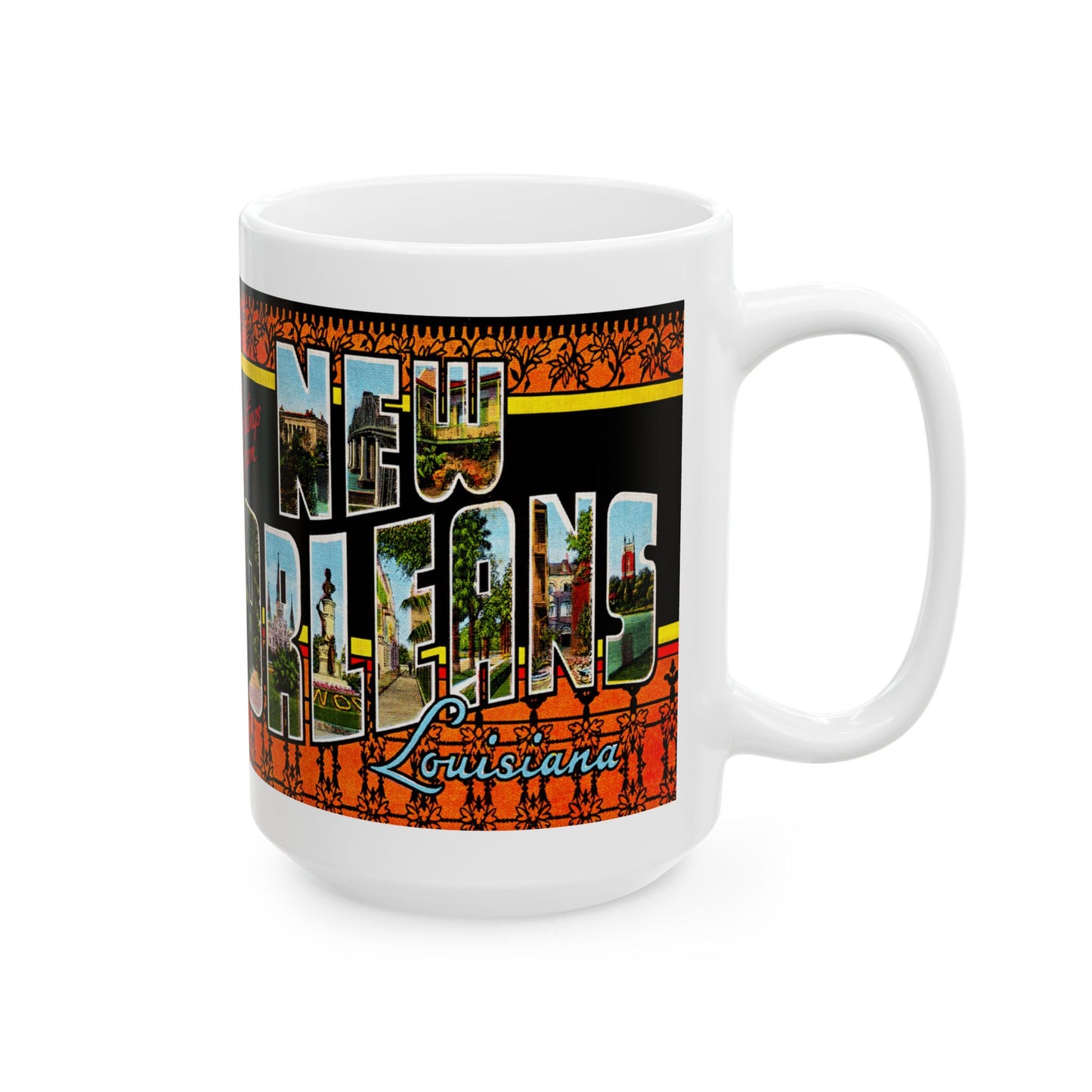 Memebly Retro Greetings from New Orleans LA Louisiana Coffee Mug