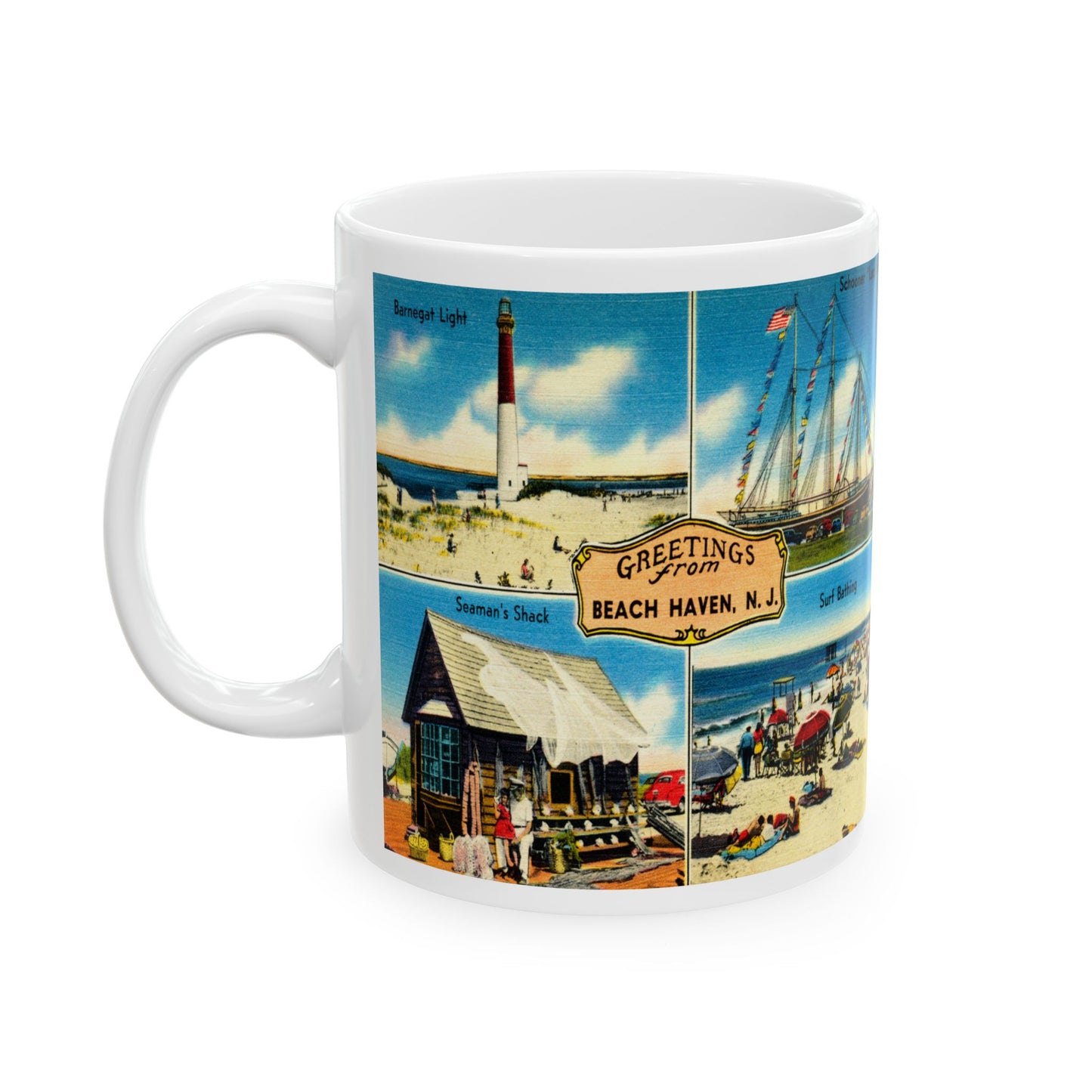 Memebly Scenic Vintage Greetings from Beach Haven NJ New Jersey LBI Coffee Mug