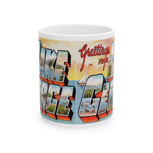 Memebly Vintage Greetings from Lake George NY New York Coffee Mug