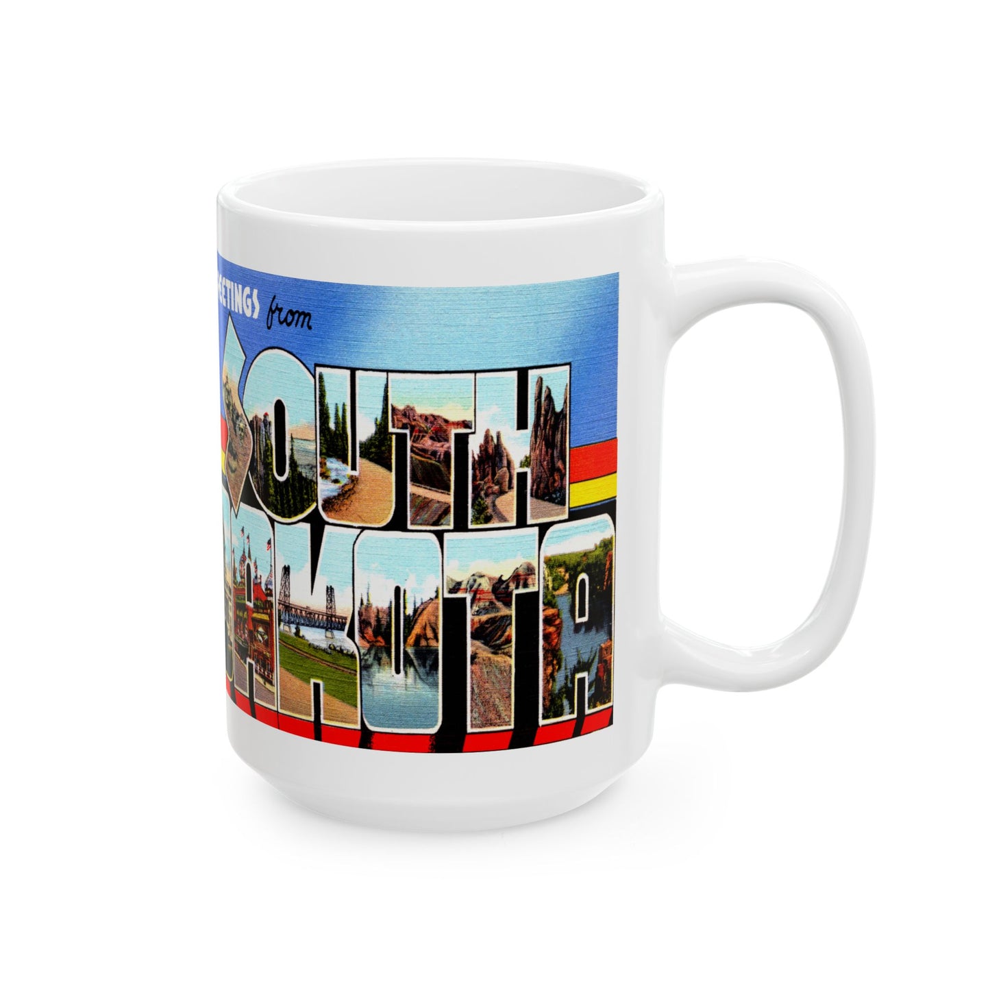 Memebly Vintage Greetings from South Dakota SD Coffee Mug