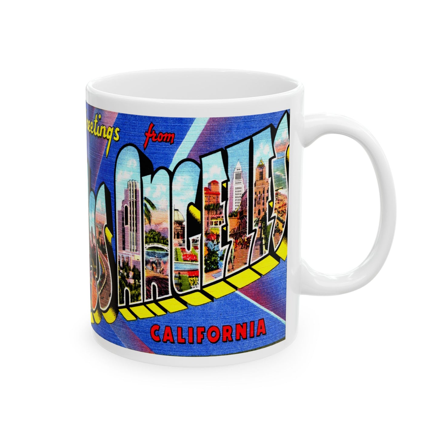 Memebly Colorful Greetings from Los Angeles CA California Coffee Mug