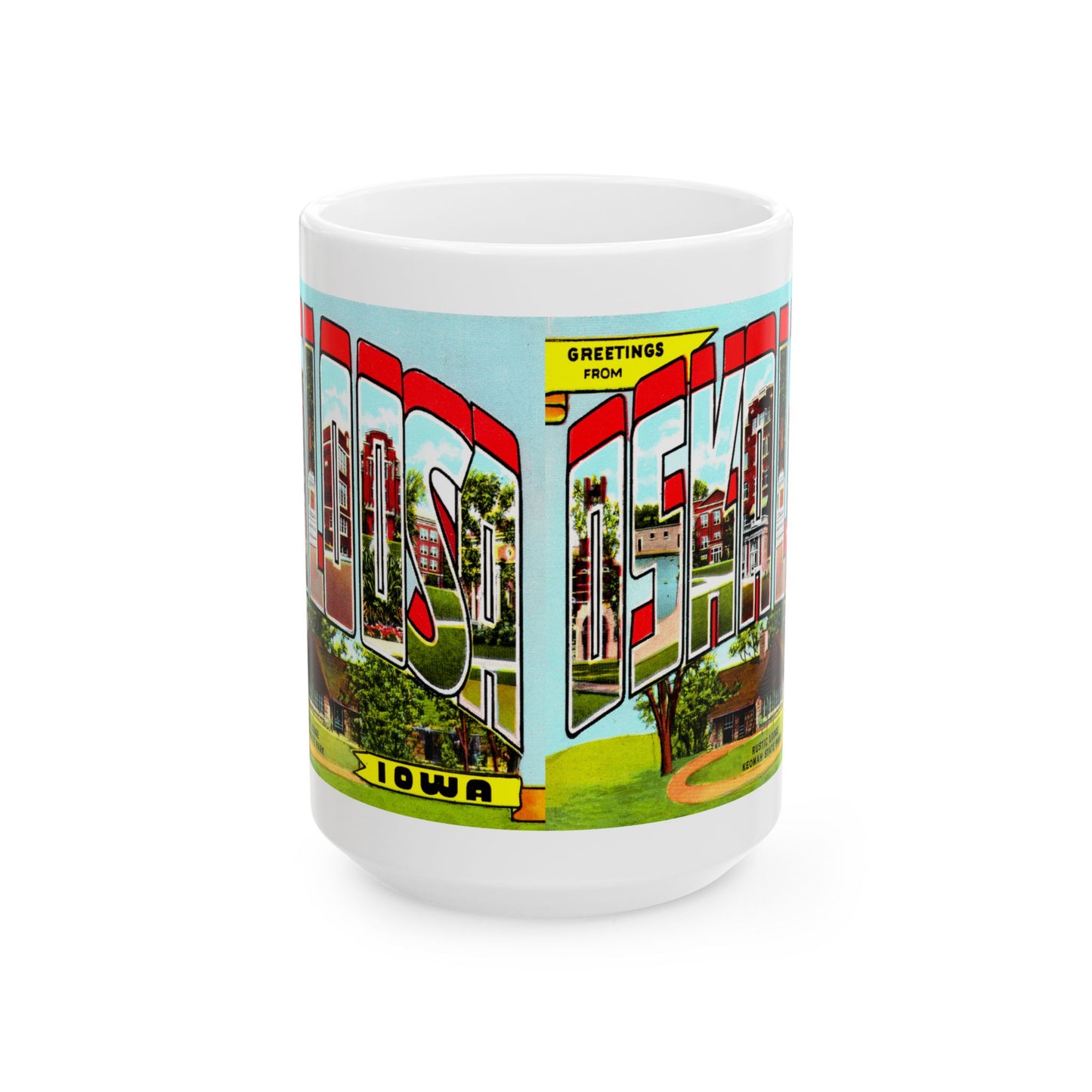 Memebly Vintage Greetings from Oskaloosa IA Coffee Mug