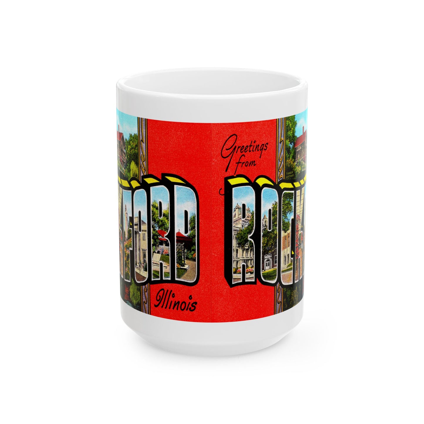 Memebly Retro Greetings from Rockford IL Coffee Mug