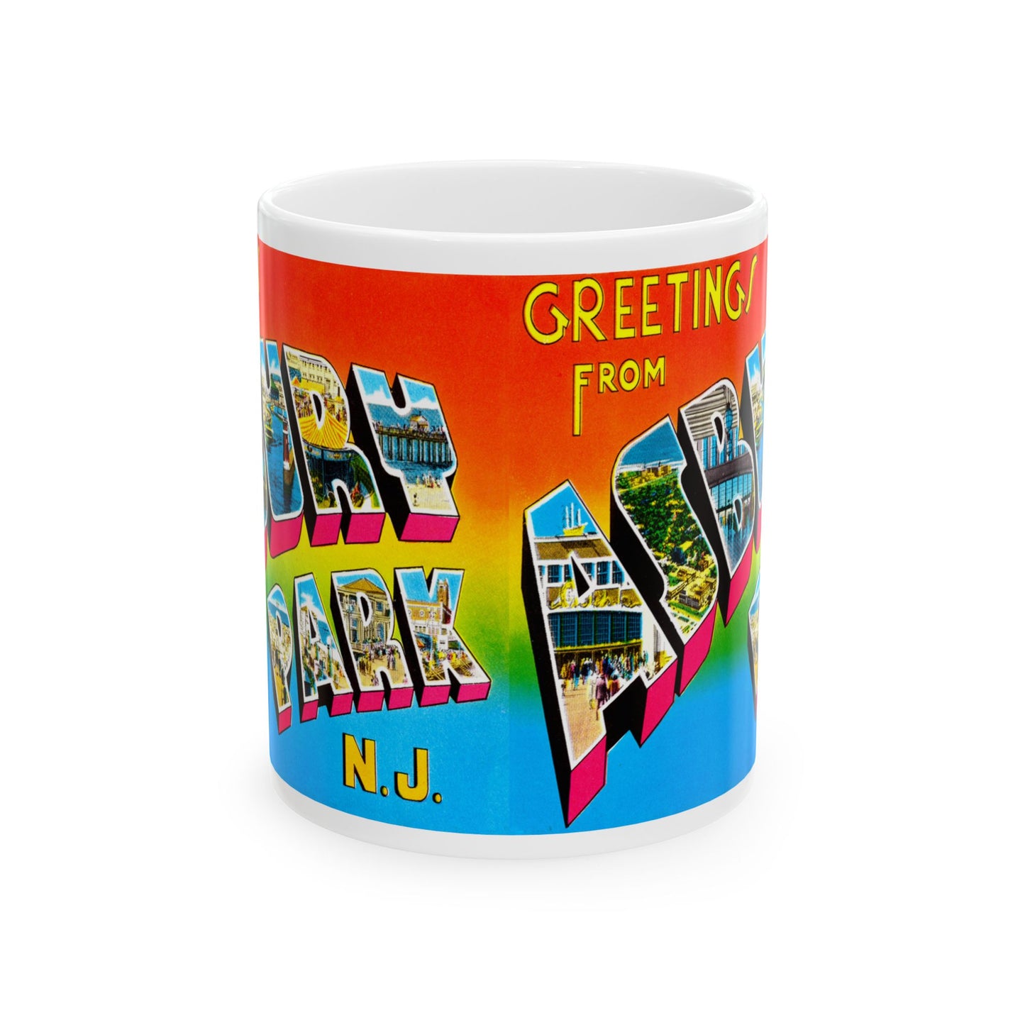 Memebly Vintage Greetings from Asbury Park NJ New Jersey Coffee Mug