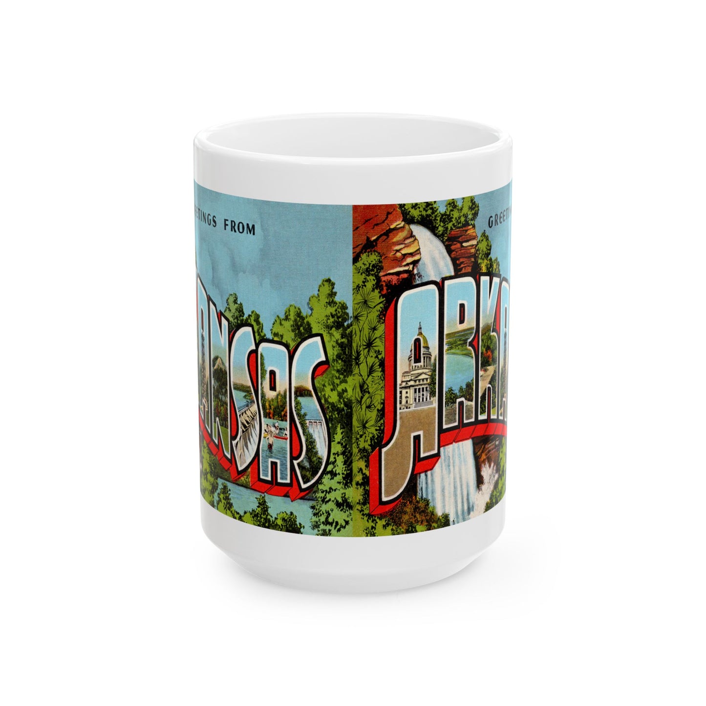 Memebly Scenic Greetings from Arkansas Coffee Mug