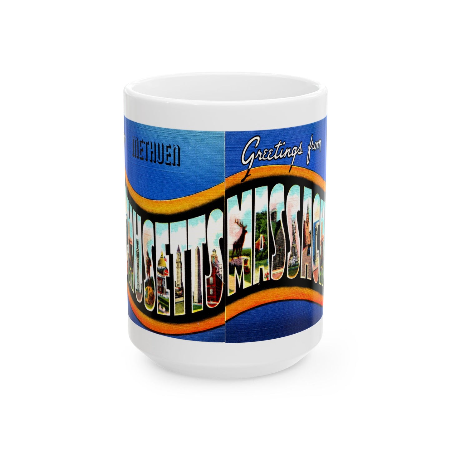 Memebly Vintage Greetings from Methuen Massachusetts MA Coffee Mug