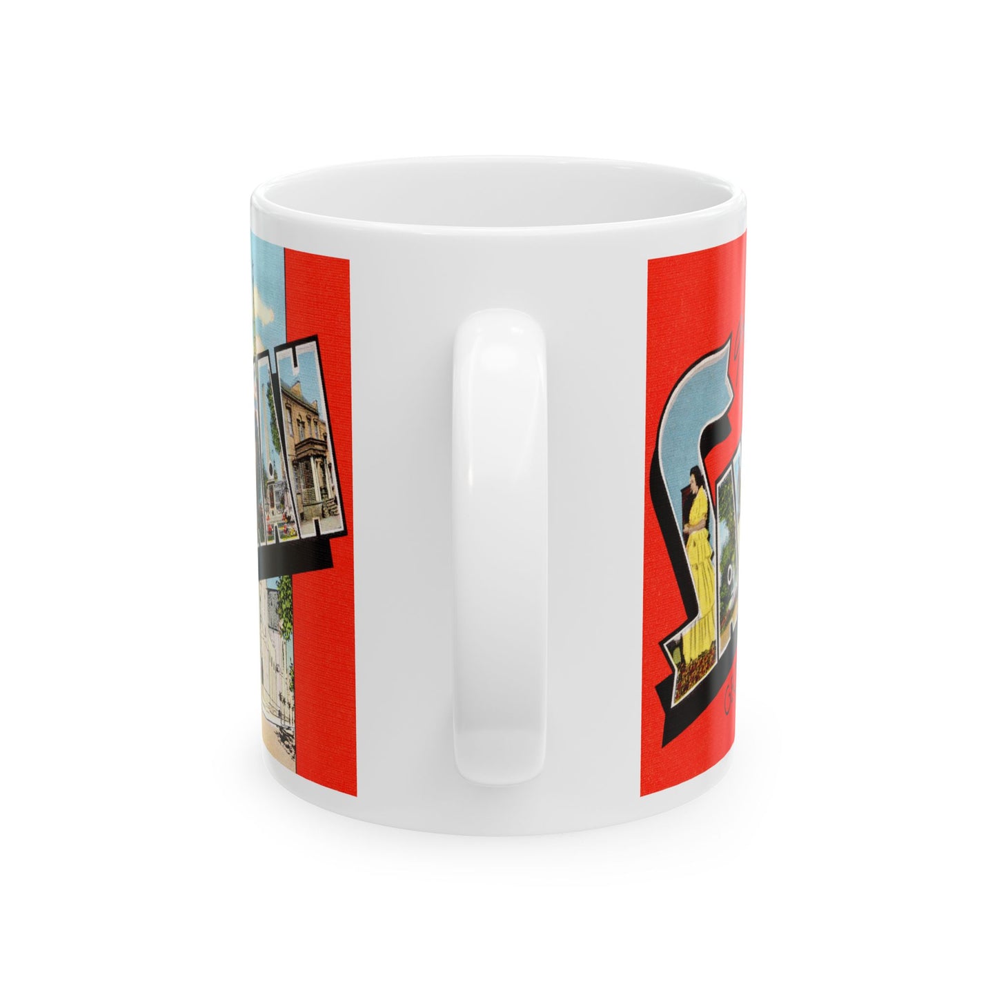 Memebly Vintage Scenic Greetings from Savannah GA Coffee Mug