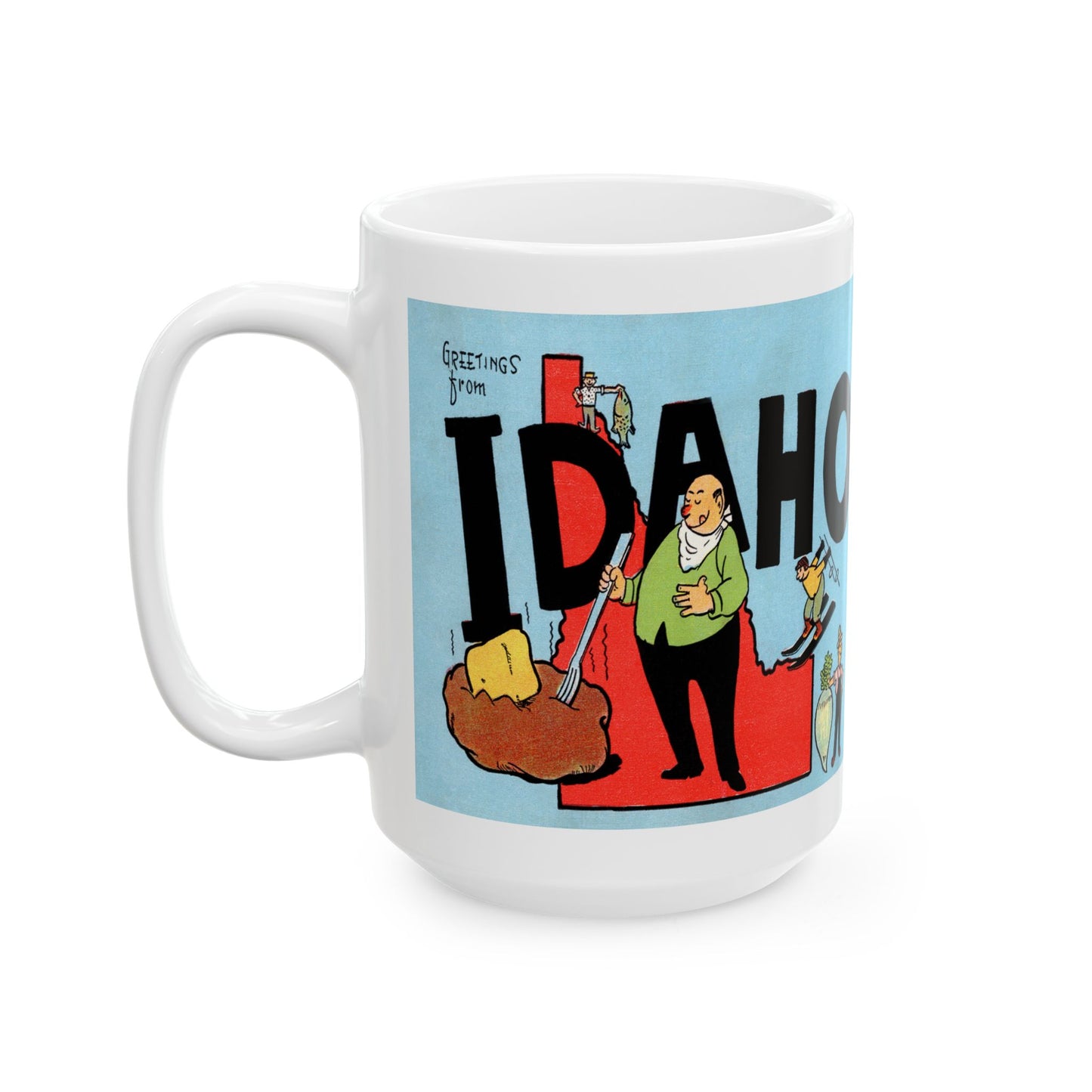 Memebly Vintage Greetings from Idaho Map Coffee Mug