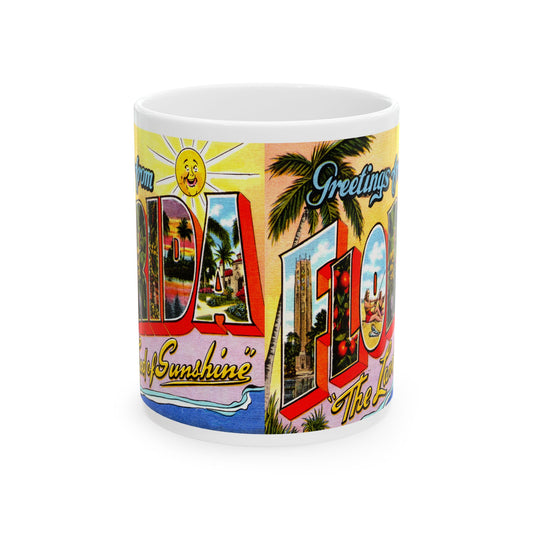 Memebly Vintage Sunshine Greetings from Florida FL Coffee Mug