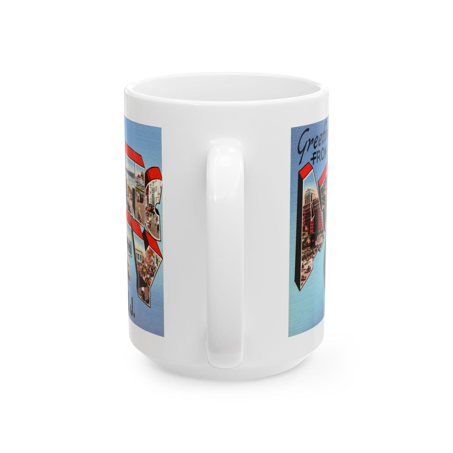 Memebly Scenic Retro Greetings from Atlantic City NJ New Jersey Coffee Mug