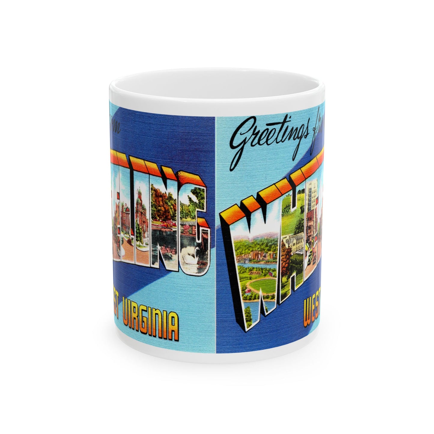 Memebly Retro Vintage Greetings from Wheeling WV West Virginia Coffee Mug