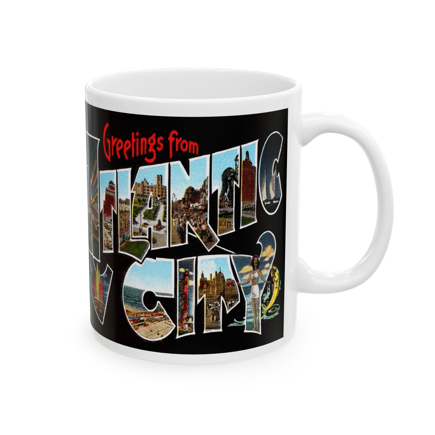 Memebly Retro Greetings from Atlantic City NJ New Jersey Coffee Mug