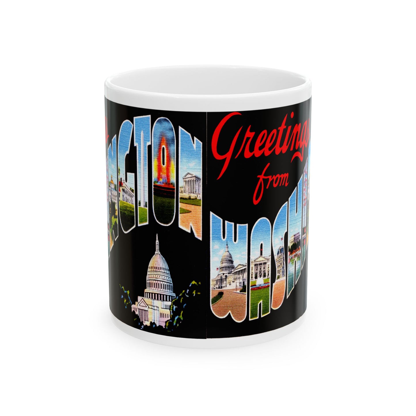 Memebly Scenic Retro Greetings from Washington DC Coffee Mug