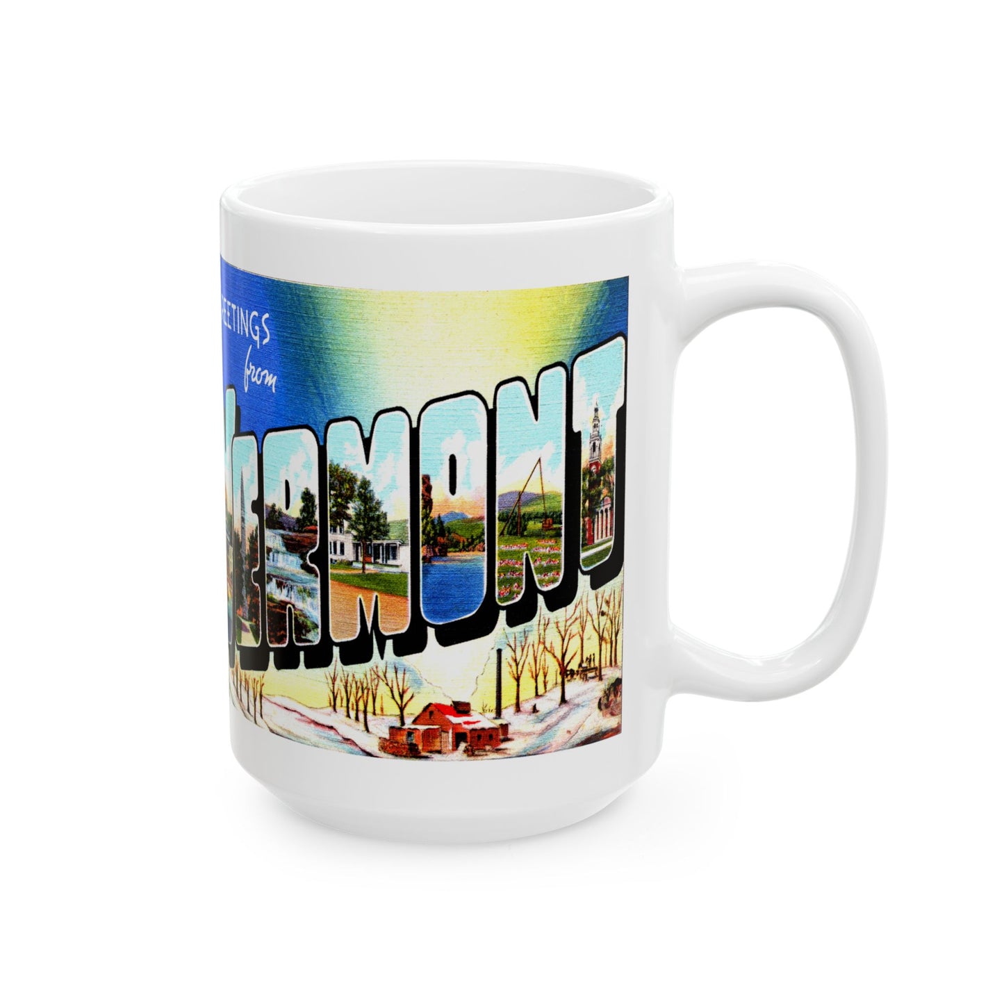 Memebly Retro Greetings from Vermont VT Coffee Mug