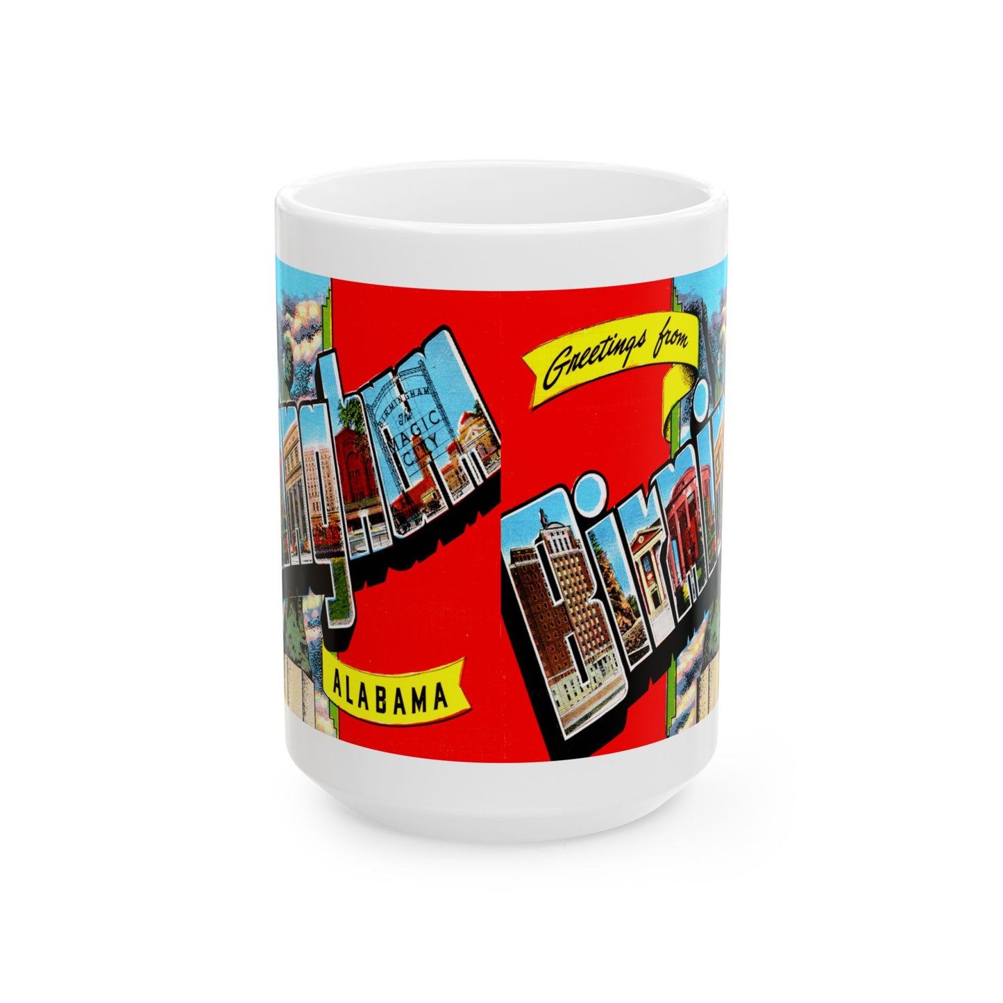 Memebly Colorful Greetings from Birmingham AL Coffee Mug