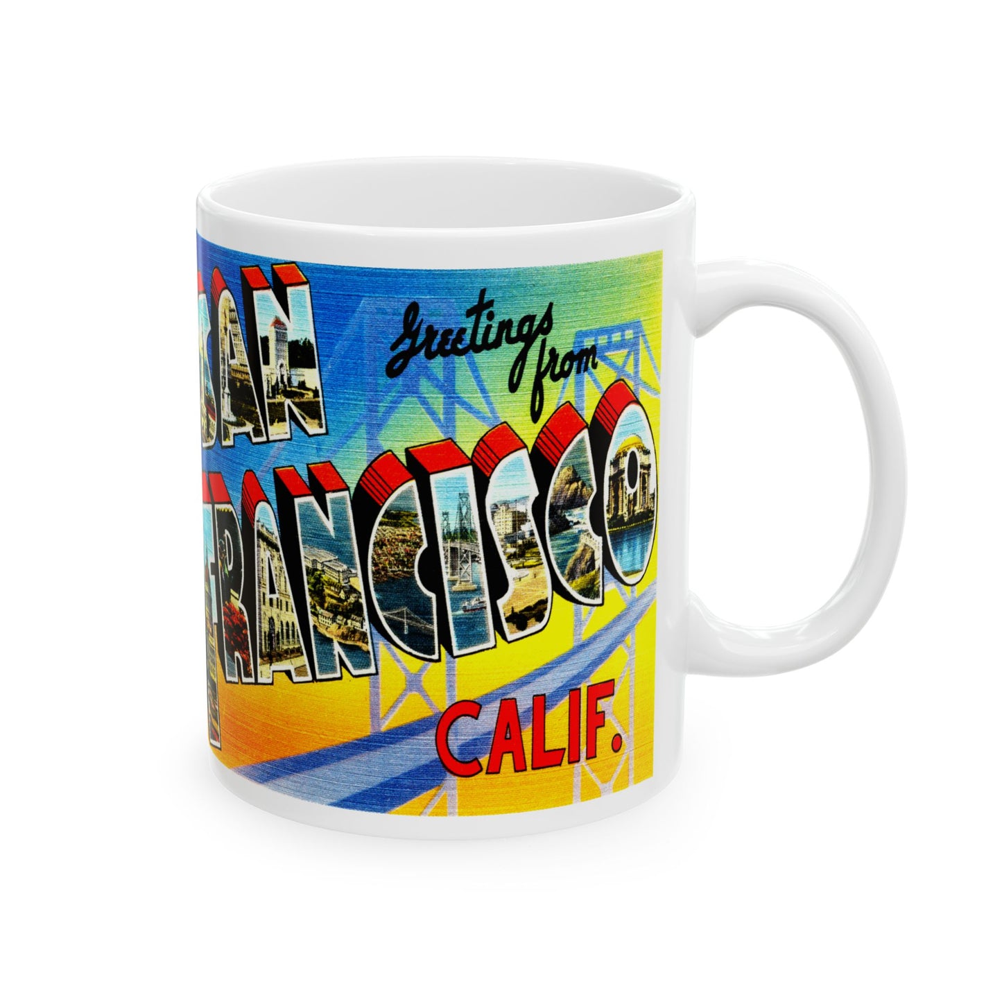 Memebly Retro Greetings from San Francisco CA California Coffee Mug