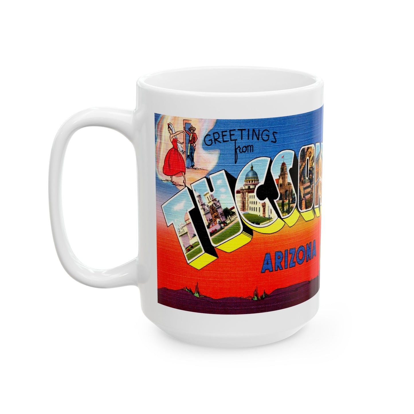 Memebly Vintage Greetings from Tuscon AZ Arizona Coffee Mug