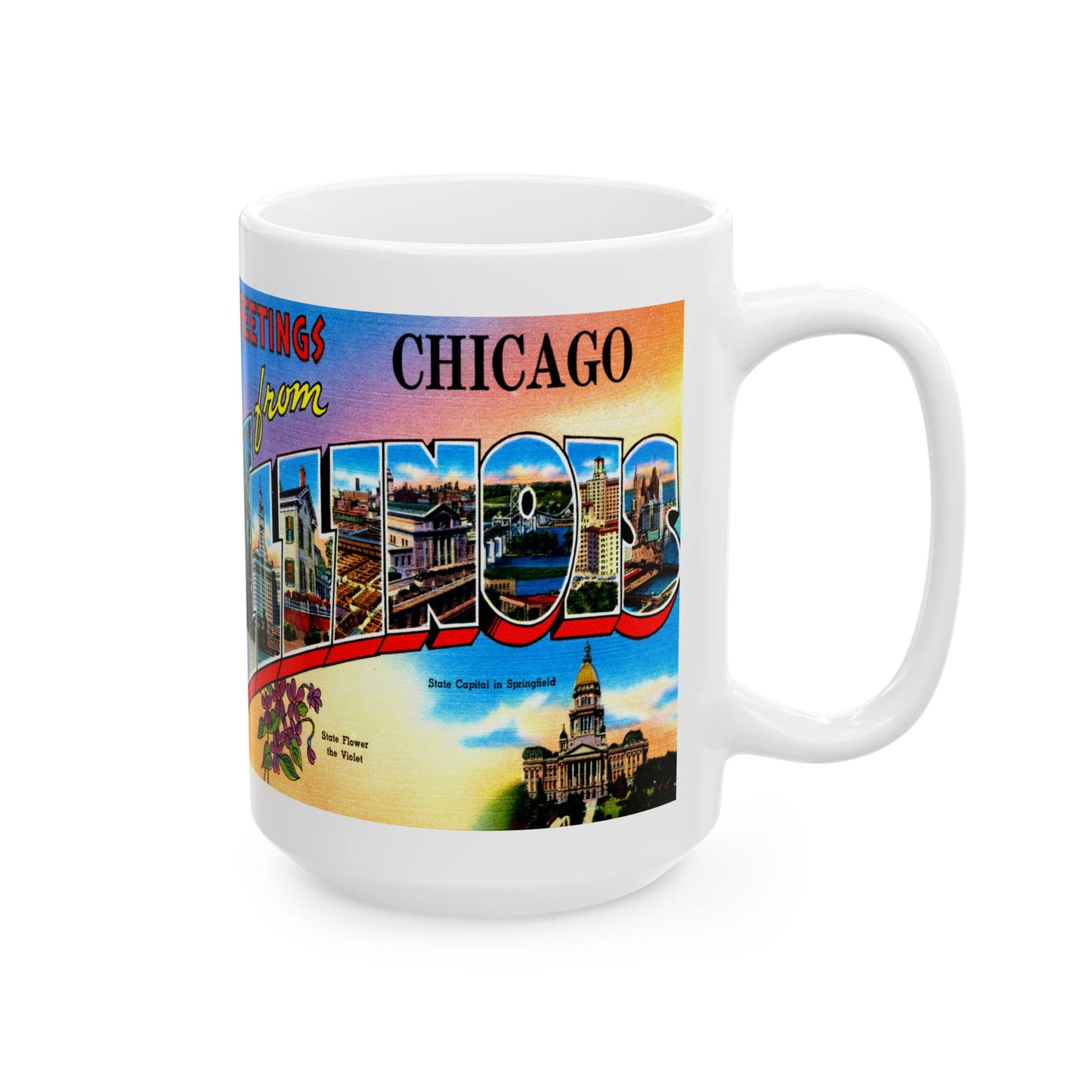 Memebly Scenic Vintage Greetings from Chicago IL Coffee Mug