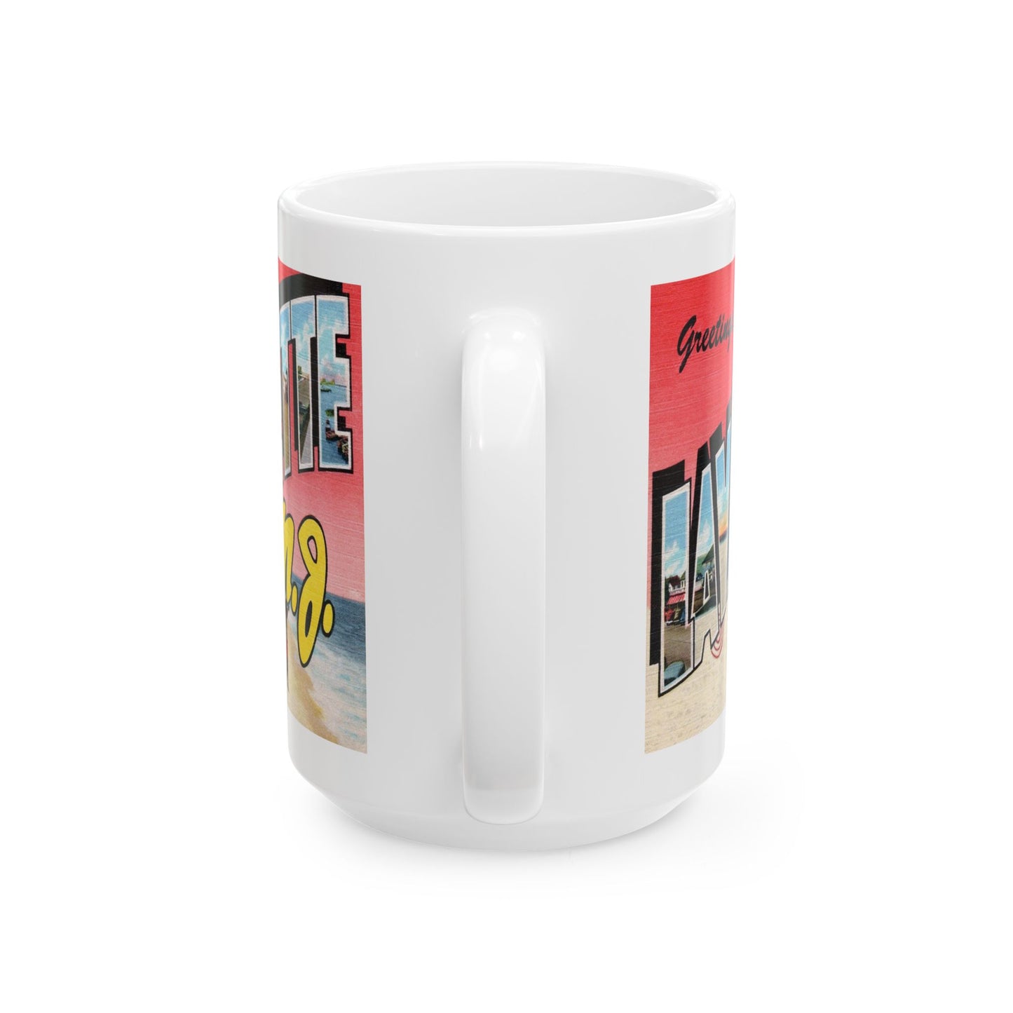 Memebly Vintage Beach Greetings from Lavallette NJ New Jersey Coffee Mug