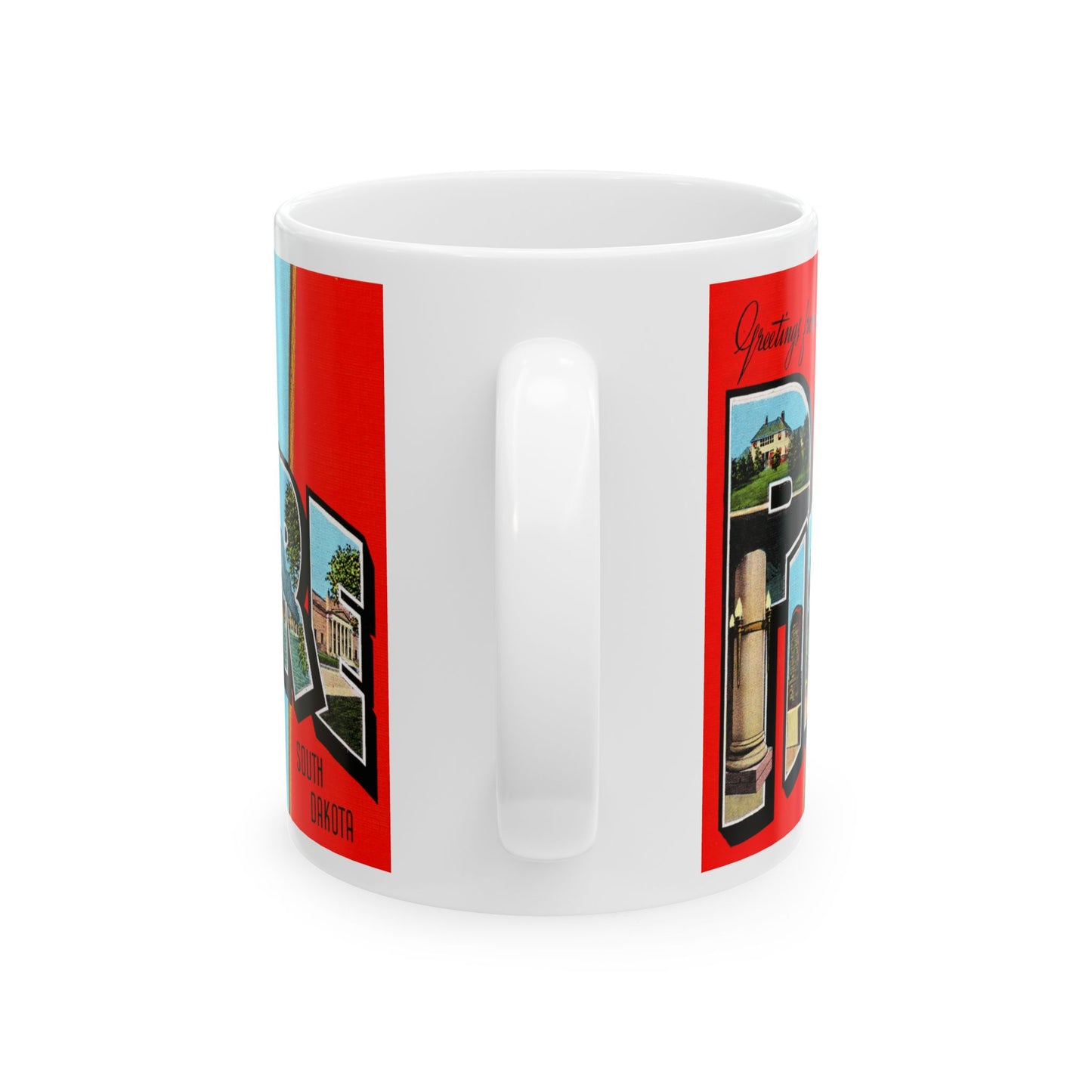 Memebly Vintage Greetings from Pierre SD South Dakota Coffee Mug