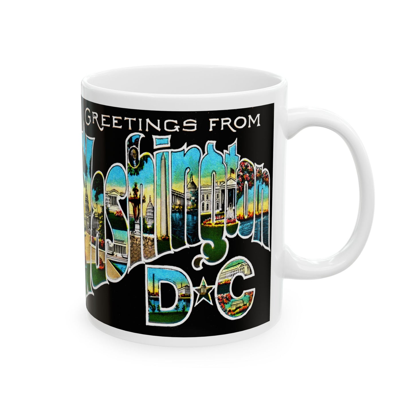 Memebly Scenic Vintage Greetings from Washington DC Coffee Mug