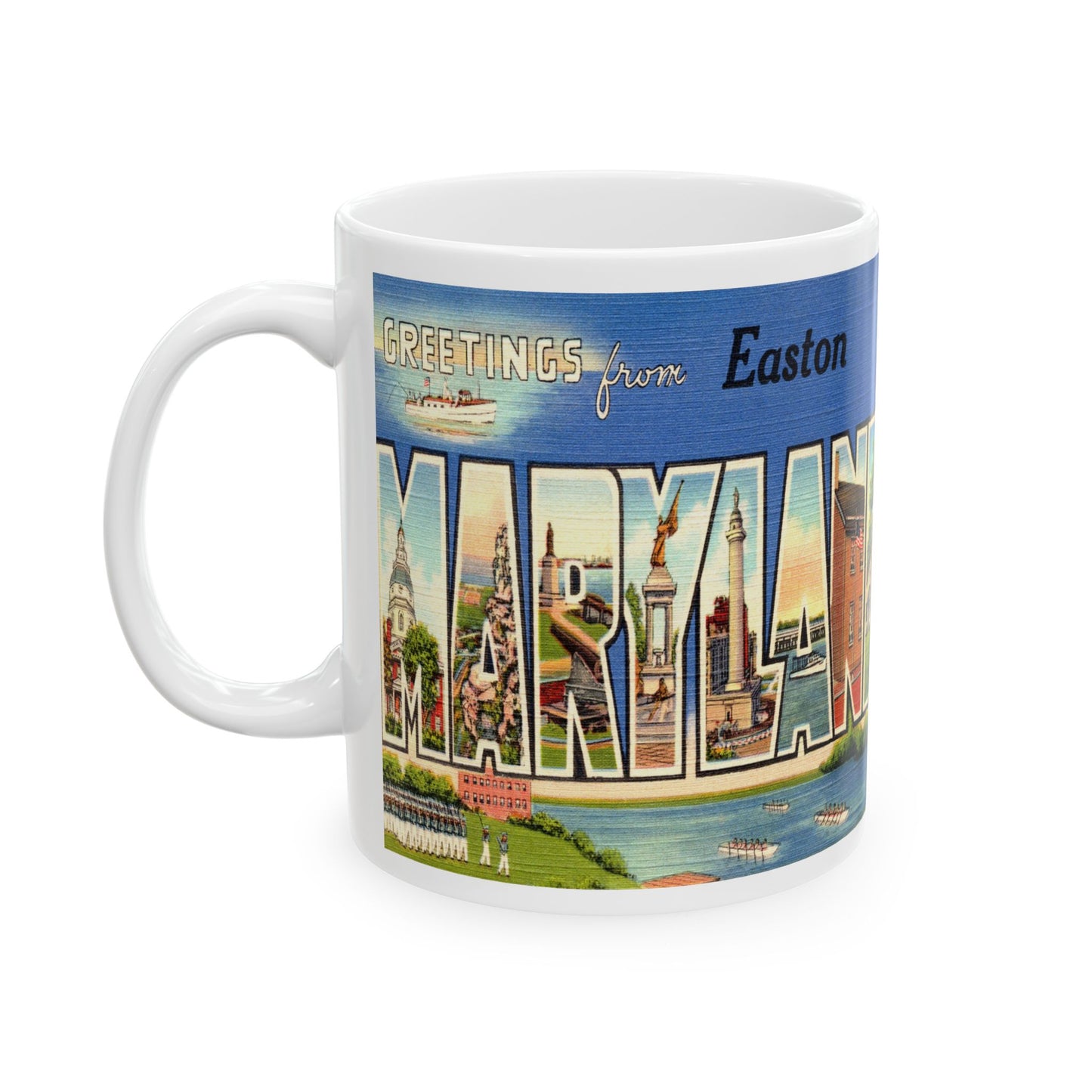 Memebly Vintage Greetings from Easton MD Maryland Coffee Mug