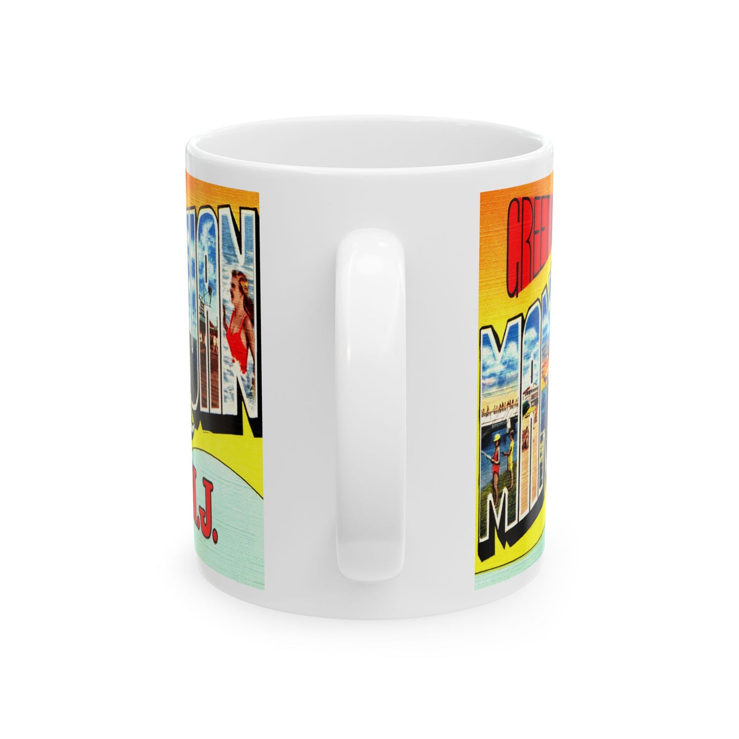 Memebly Vintage Greetings from Manasquan NJ New Jersey Coffee Mug