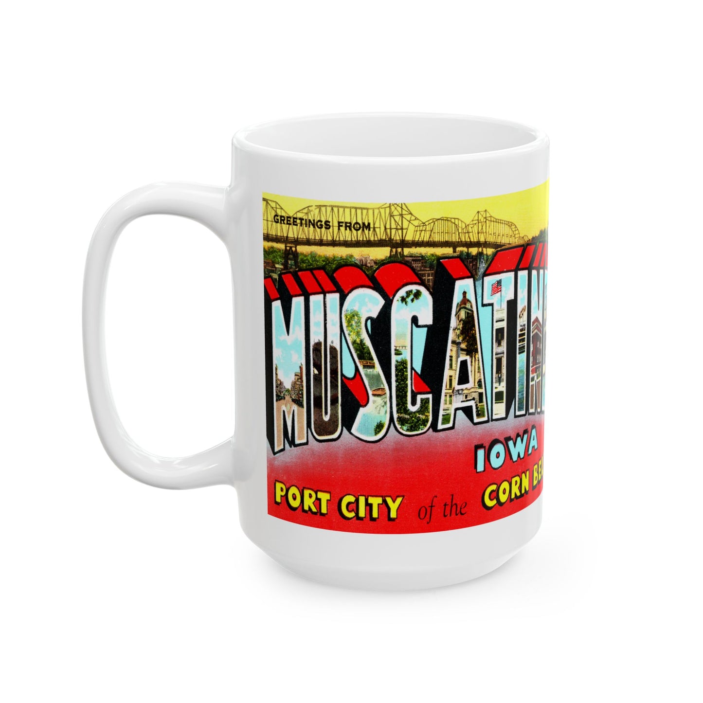 Memebly Vintage Greetings from Muscatine IA Coffee Mug