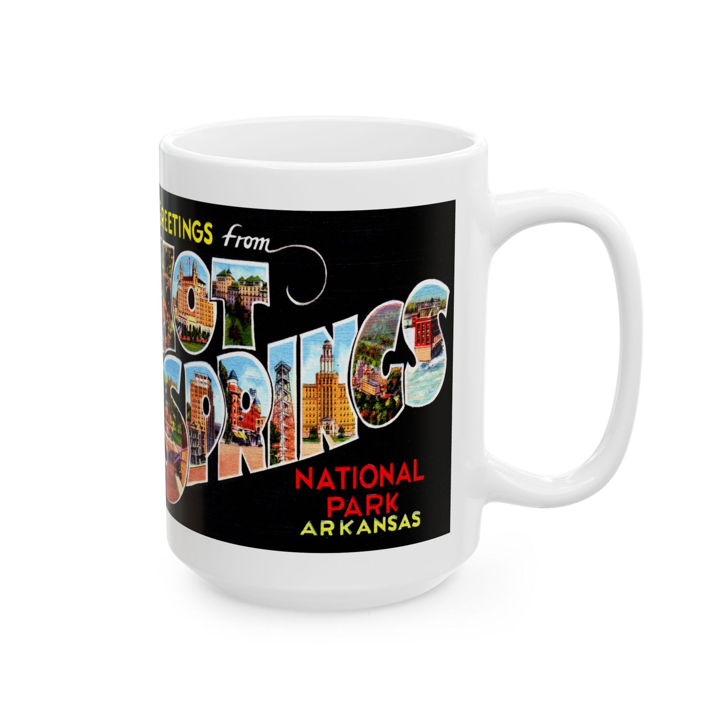 Memebly Vintage Greetings from Hot Springs AR Coffee Mug