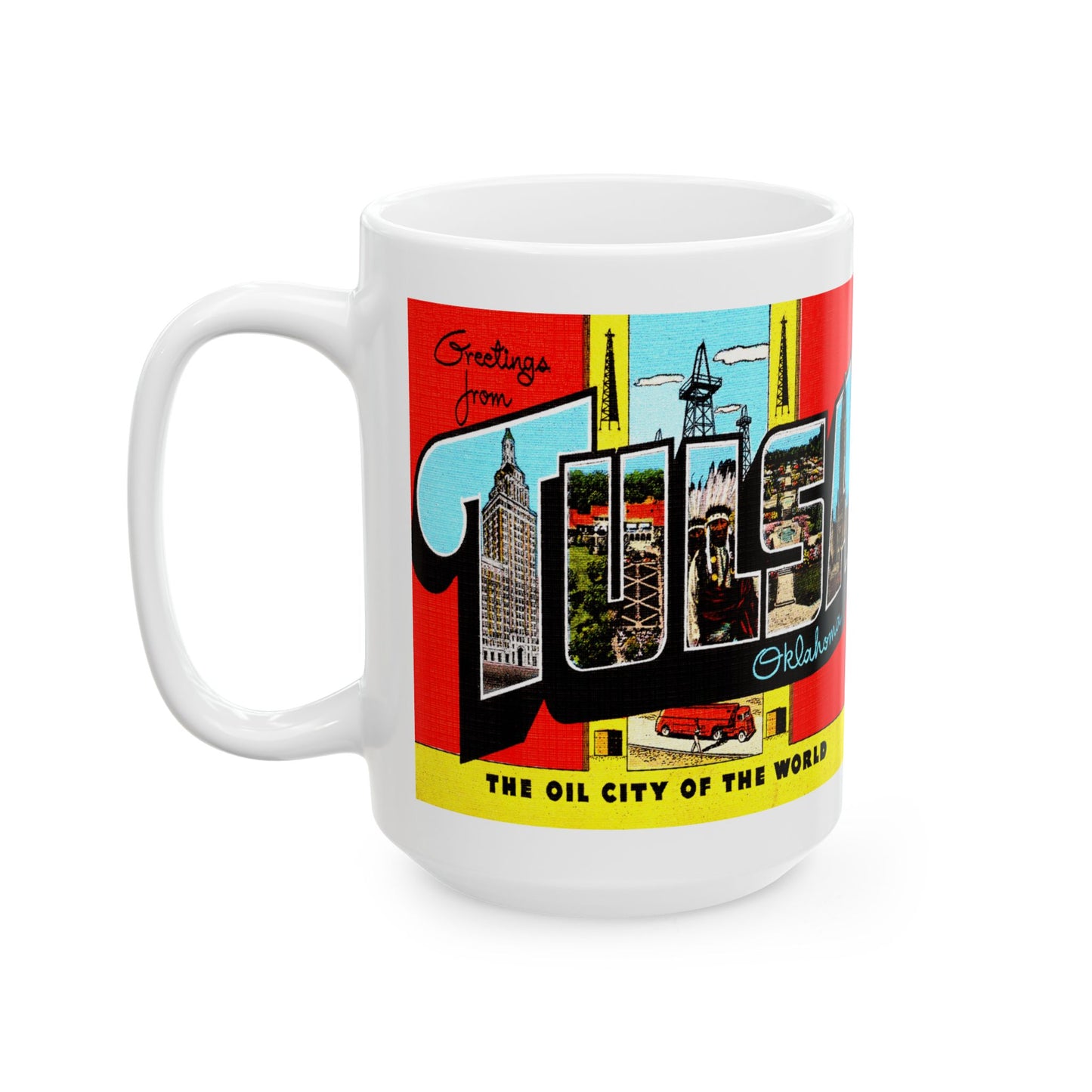 Memebly Vintage Greetings from Tulsa OK Oklahoma Coffee Mug