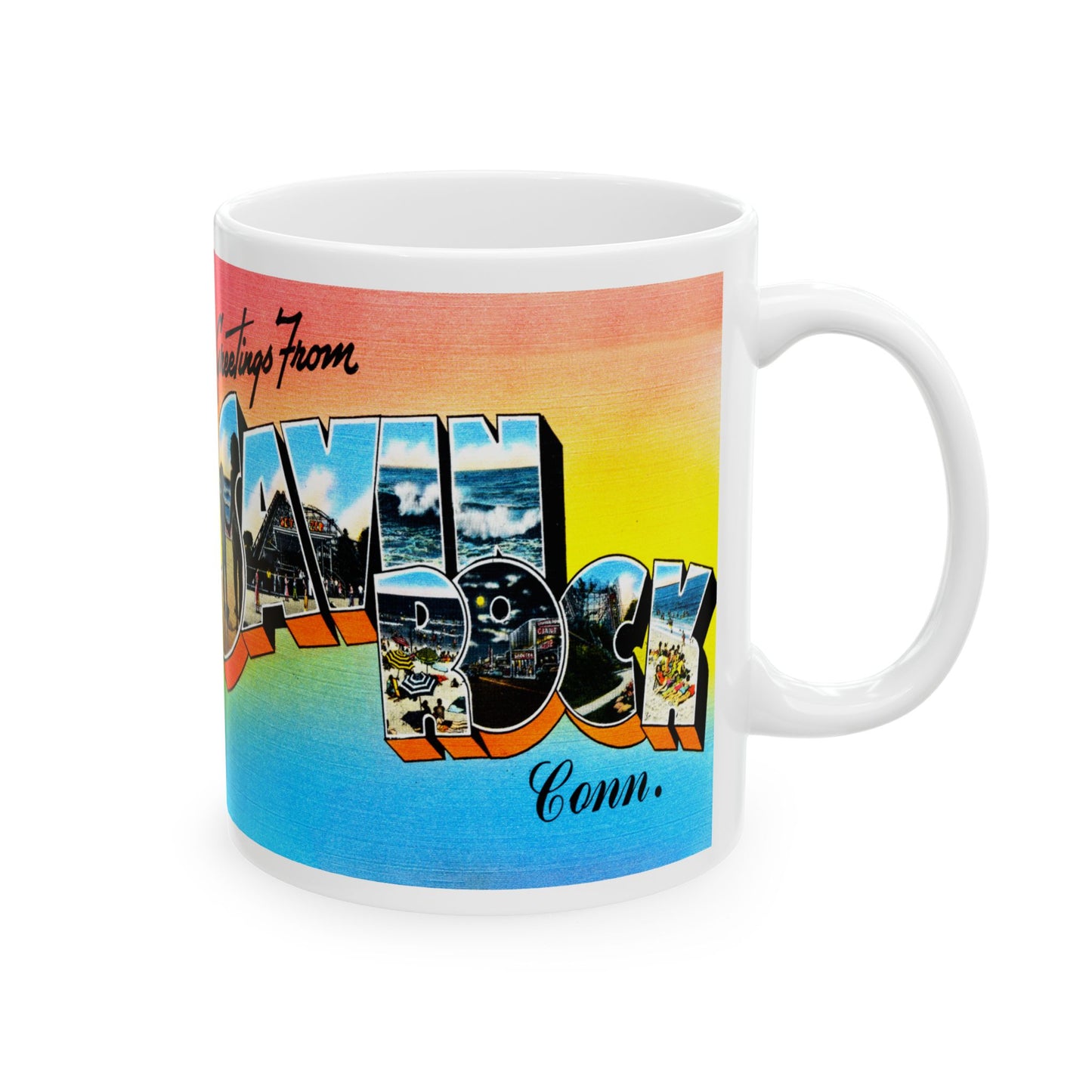 Memebly Vintage Greetings from Savin Rock CT Connecticut Coffee Mug