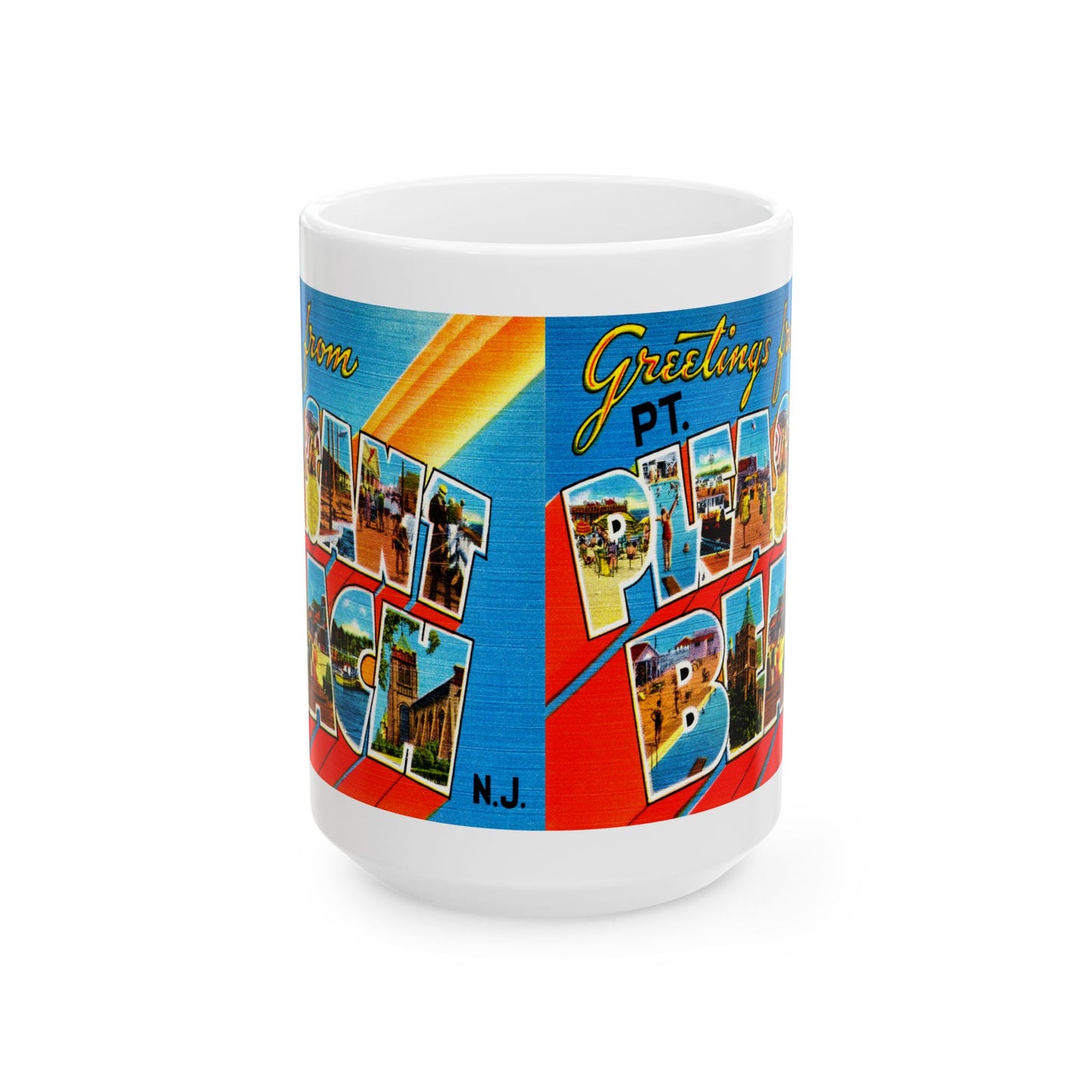 Memebly Vintage Greetings from Point Pleasant Beach NJ New Jersey Coffee Mug