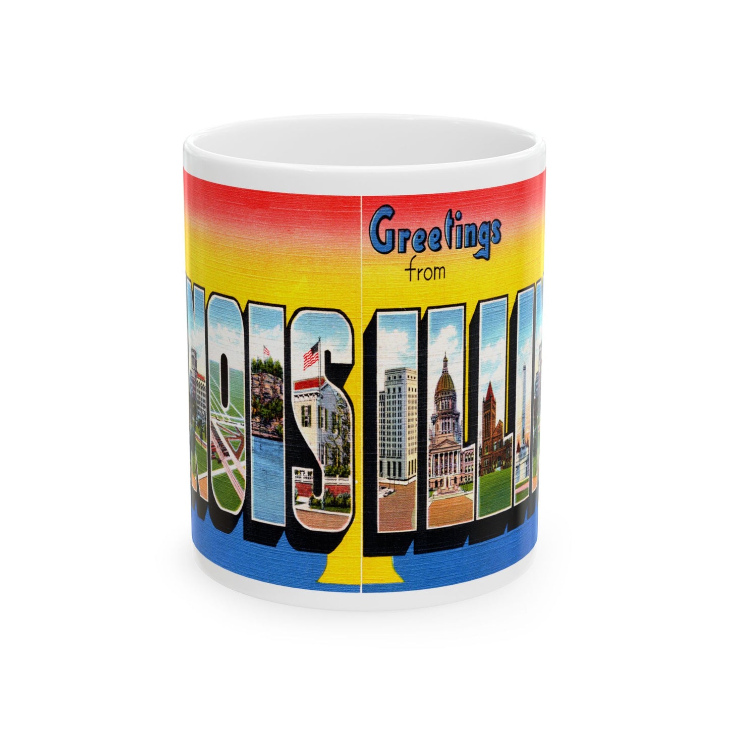 Memebly Retro Greetings from Illinois Coffee Mug